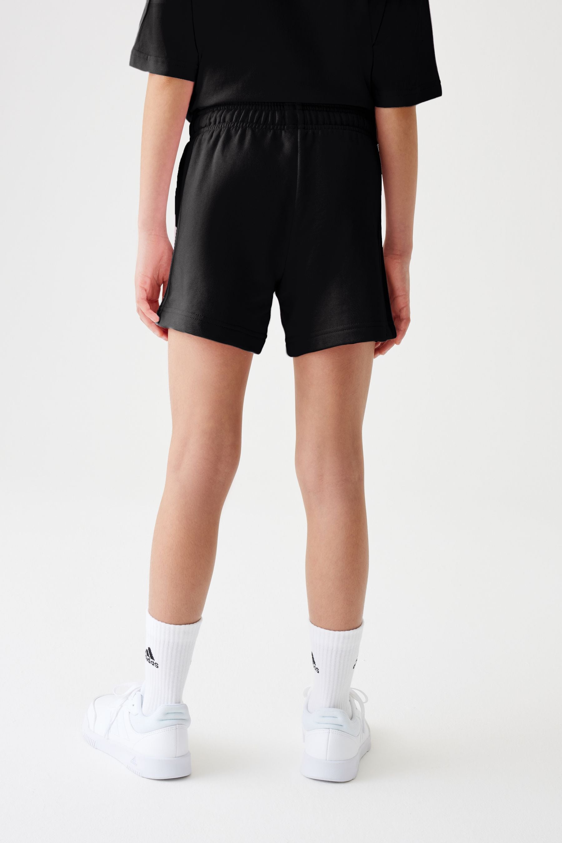 adidas Black Junior Essentials 3-Stripes Shorts