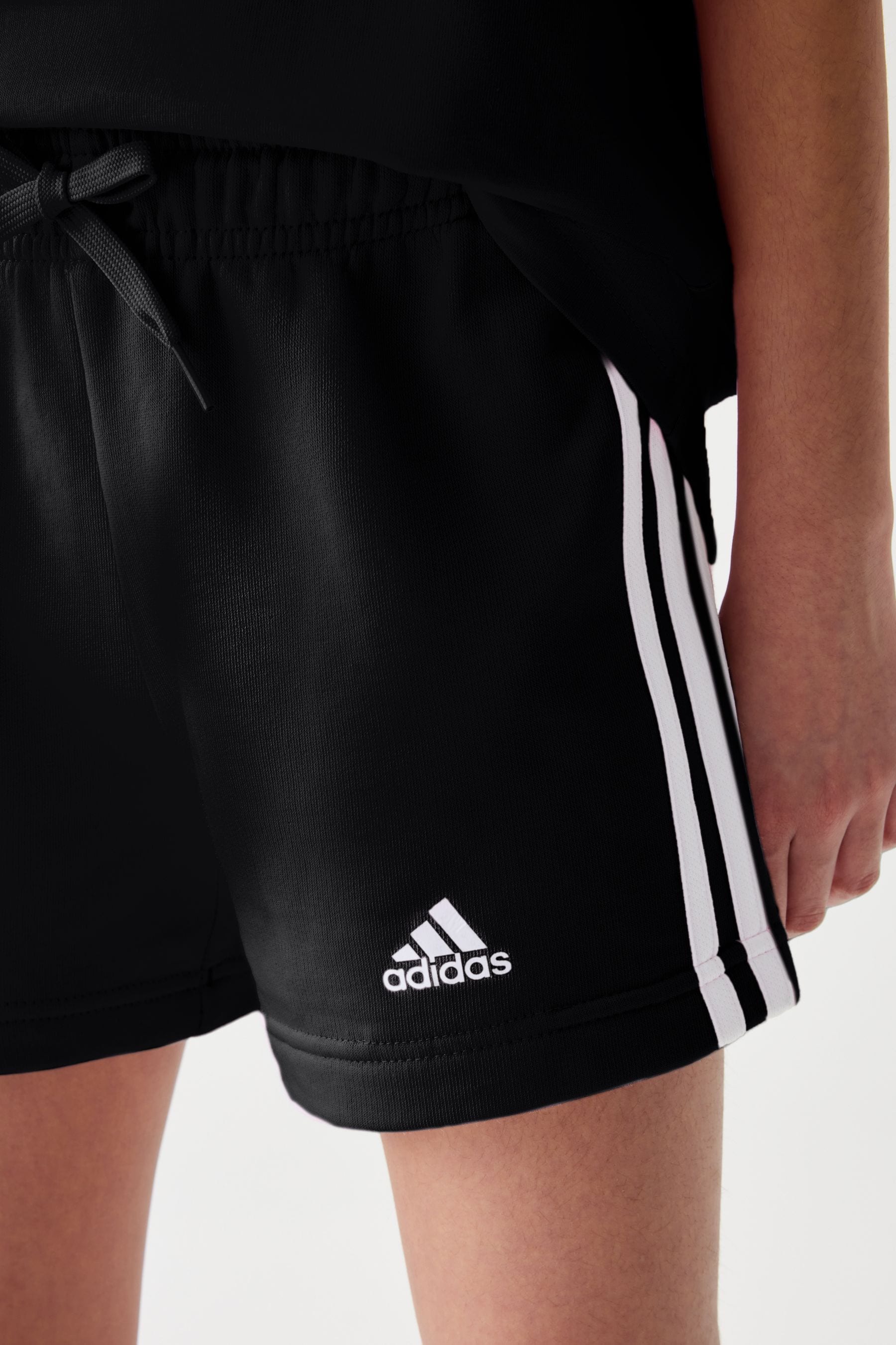 adidas Black Junior Essentials 3-Stripes Shorts