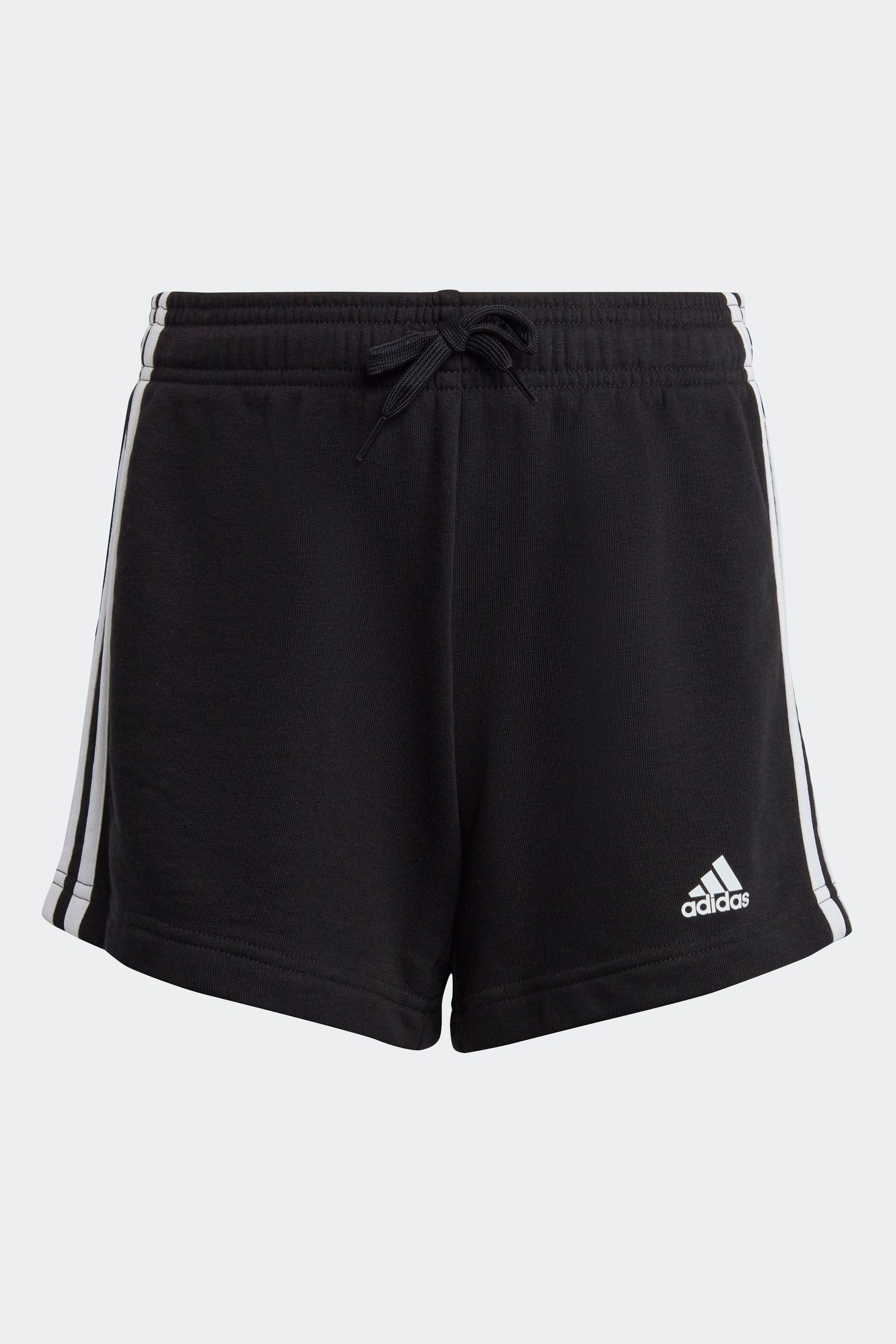 adidas Black Junior Essentials 3-Stripes Shorts