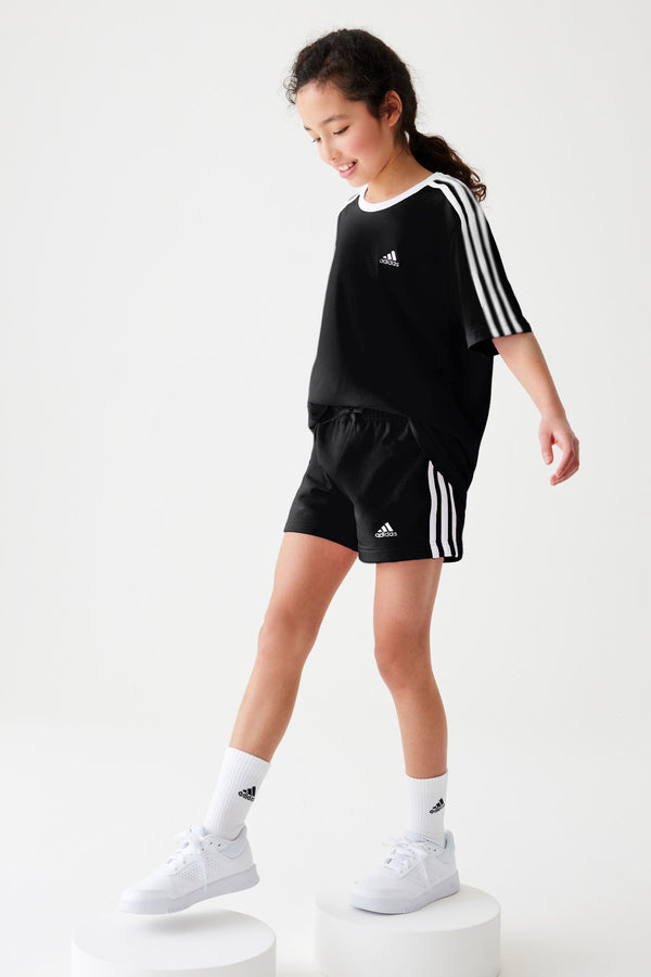 Black adidas Junior Essentials 3-Stripes Shorts