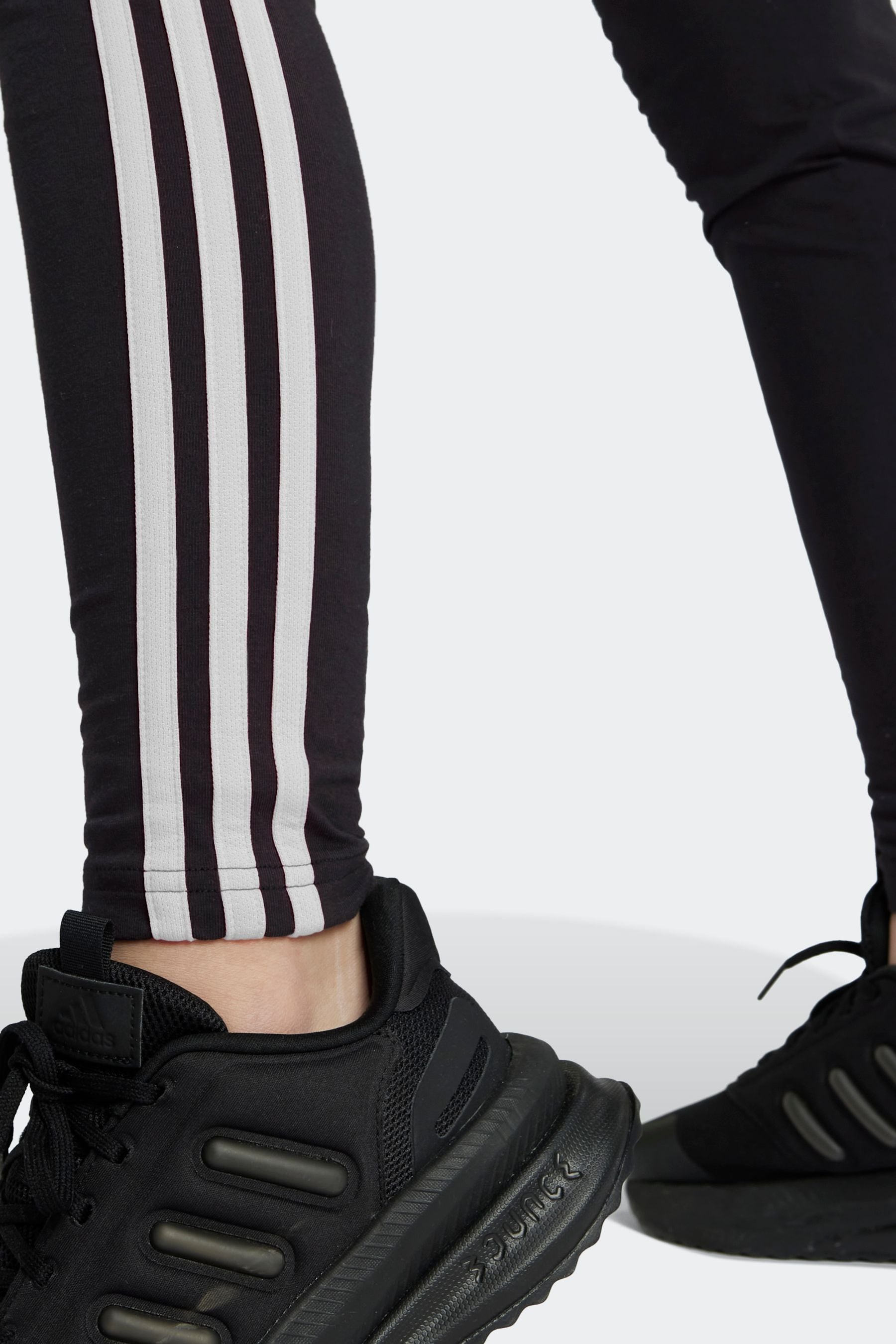 adidas Dark Black Sportswear Essentials 3-Stripes Cotton Leggings