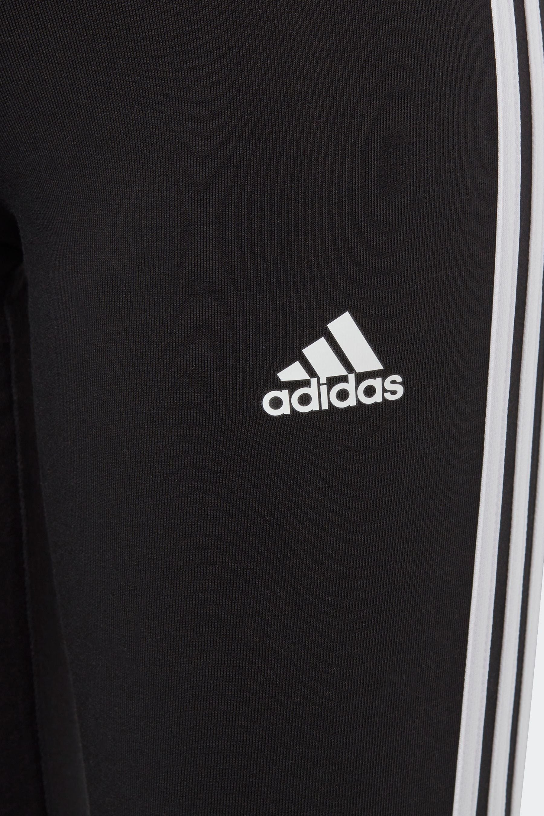 adidas Dark Black Sportswear Essentials 3-Stripes Cotton Leggings