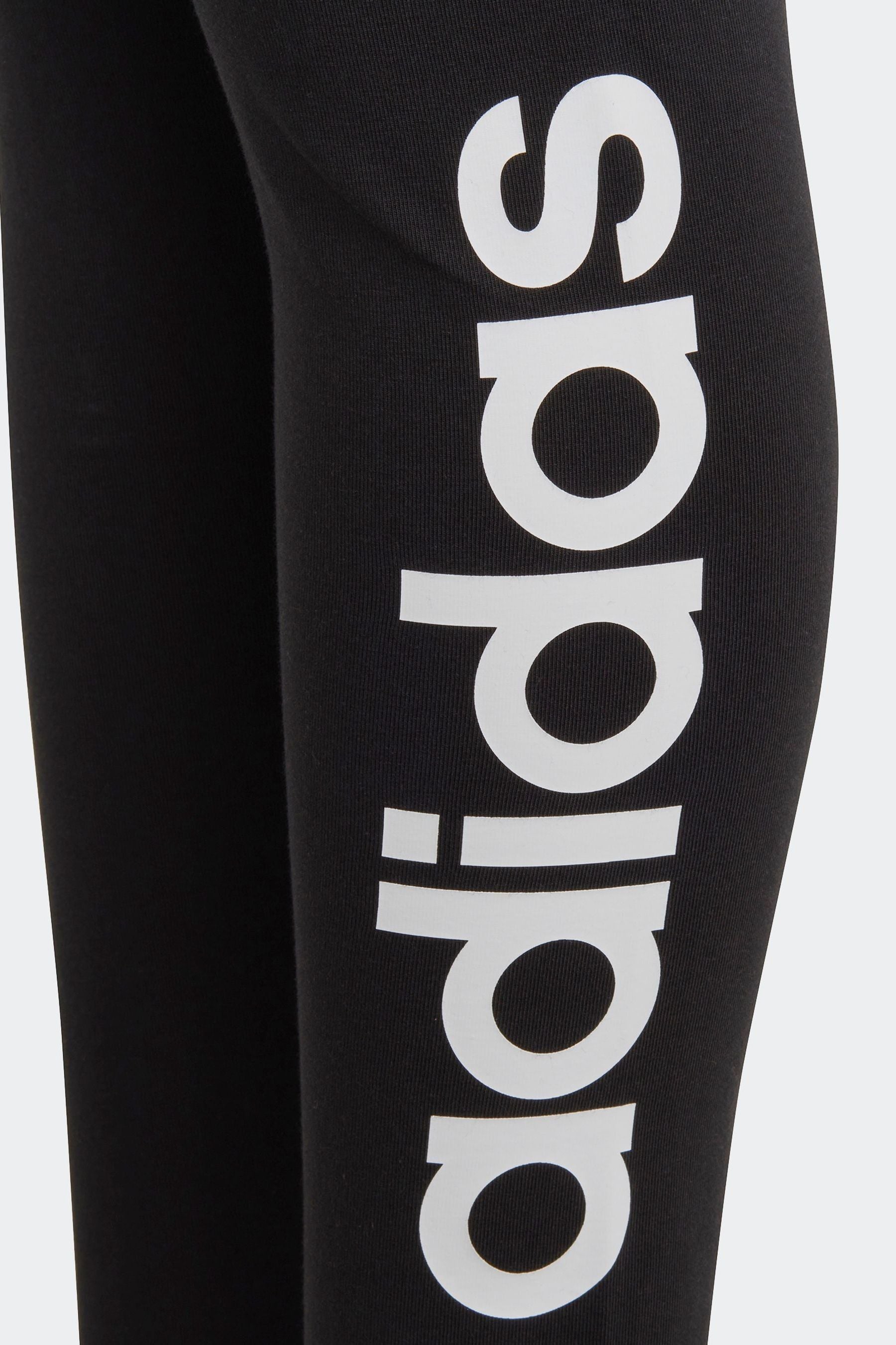 adidas Black Sportswear Essentials Linear Logo Cotton Leggings