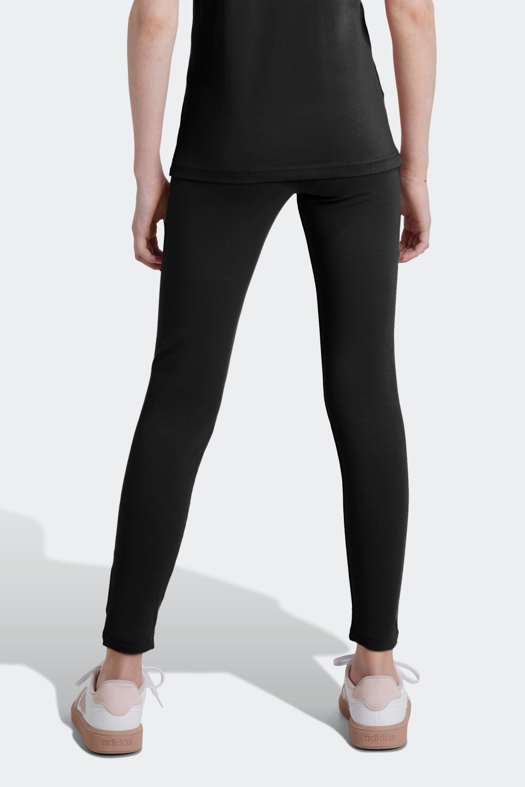 adidas Black Sportswear Essentials Linear Logo Cotton Leggings