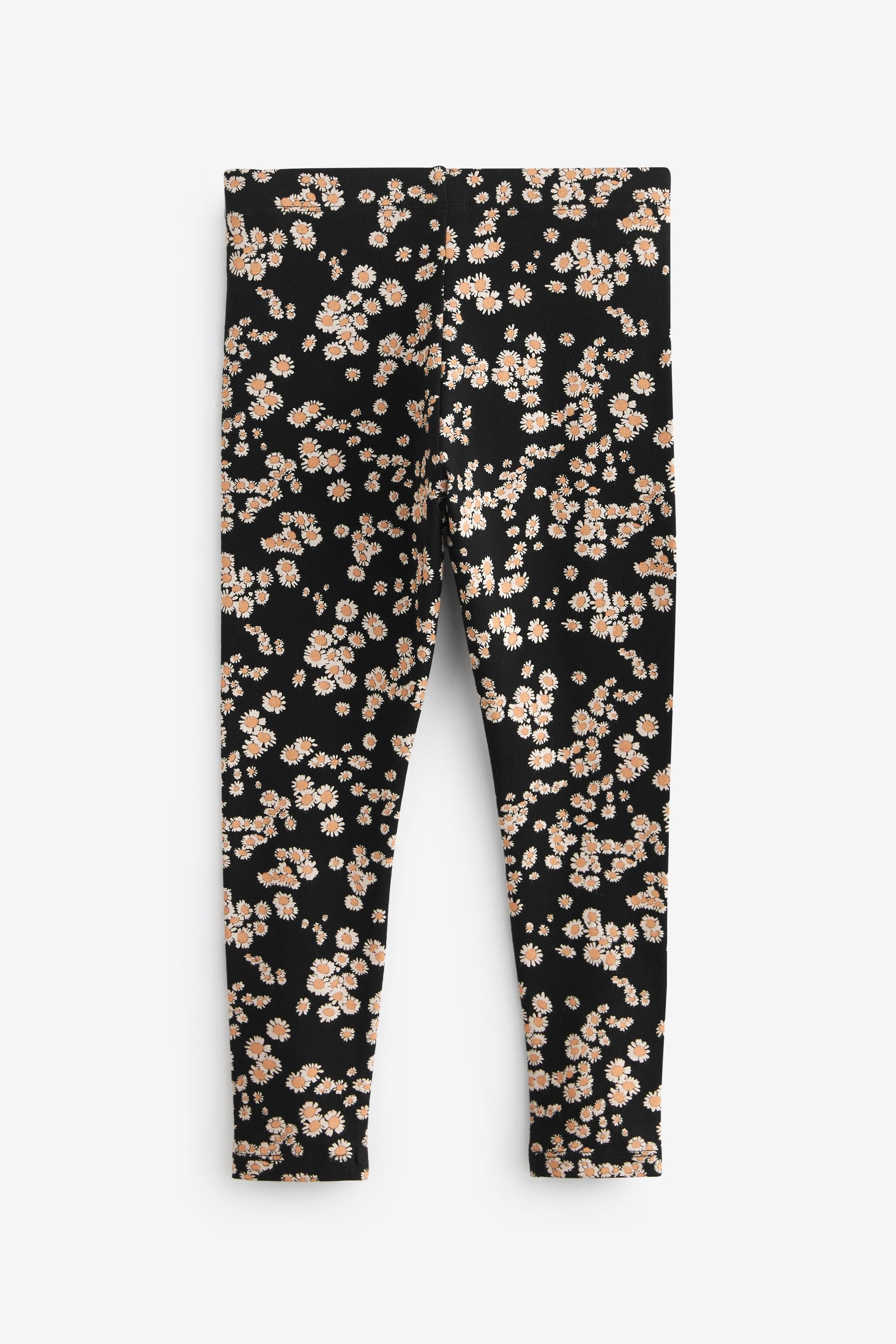 Black/White Daisy Printed Leggings (3-16yrs)