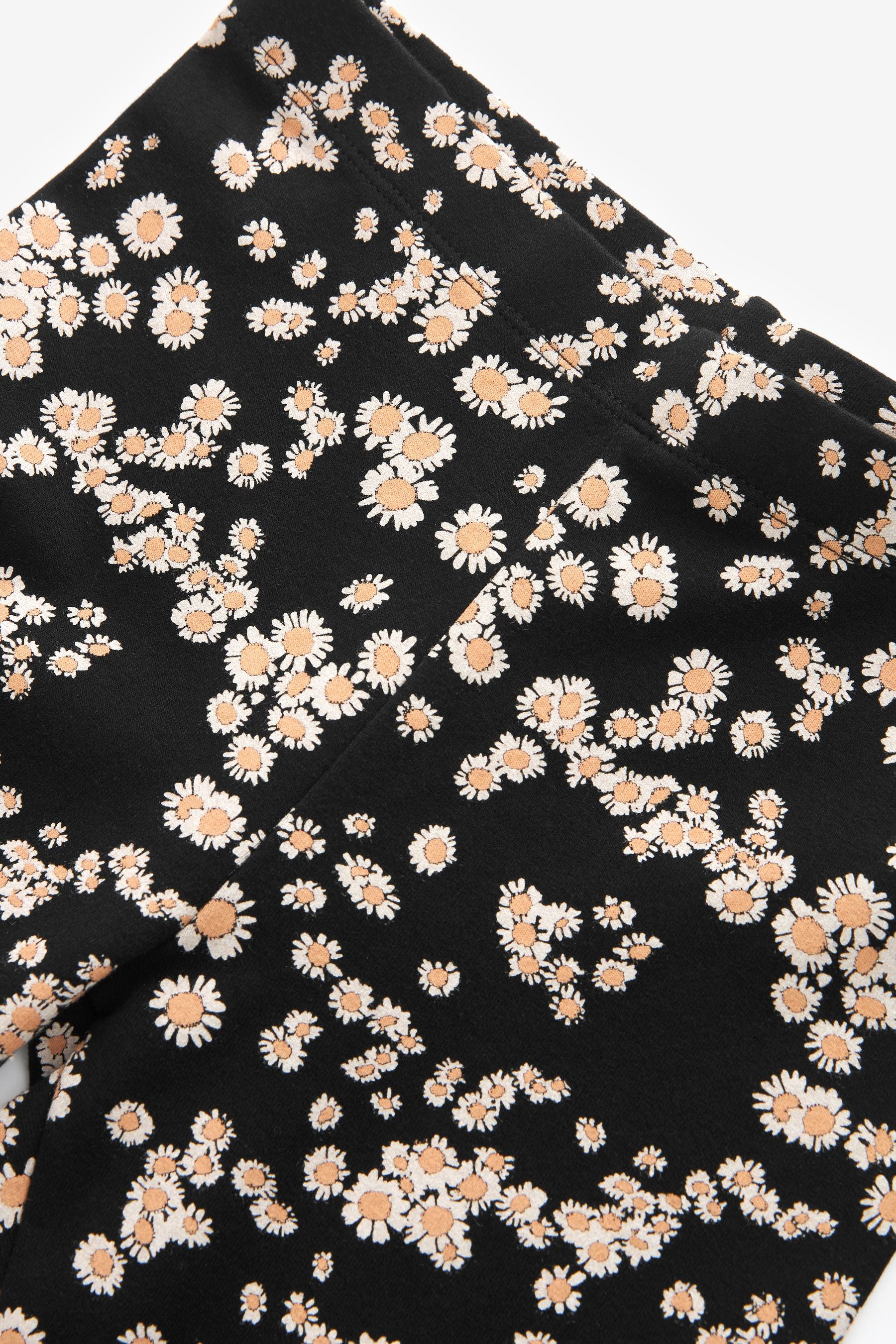 Black/White Daisy Printed Leggings (3-16yrs)