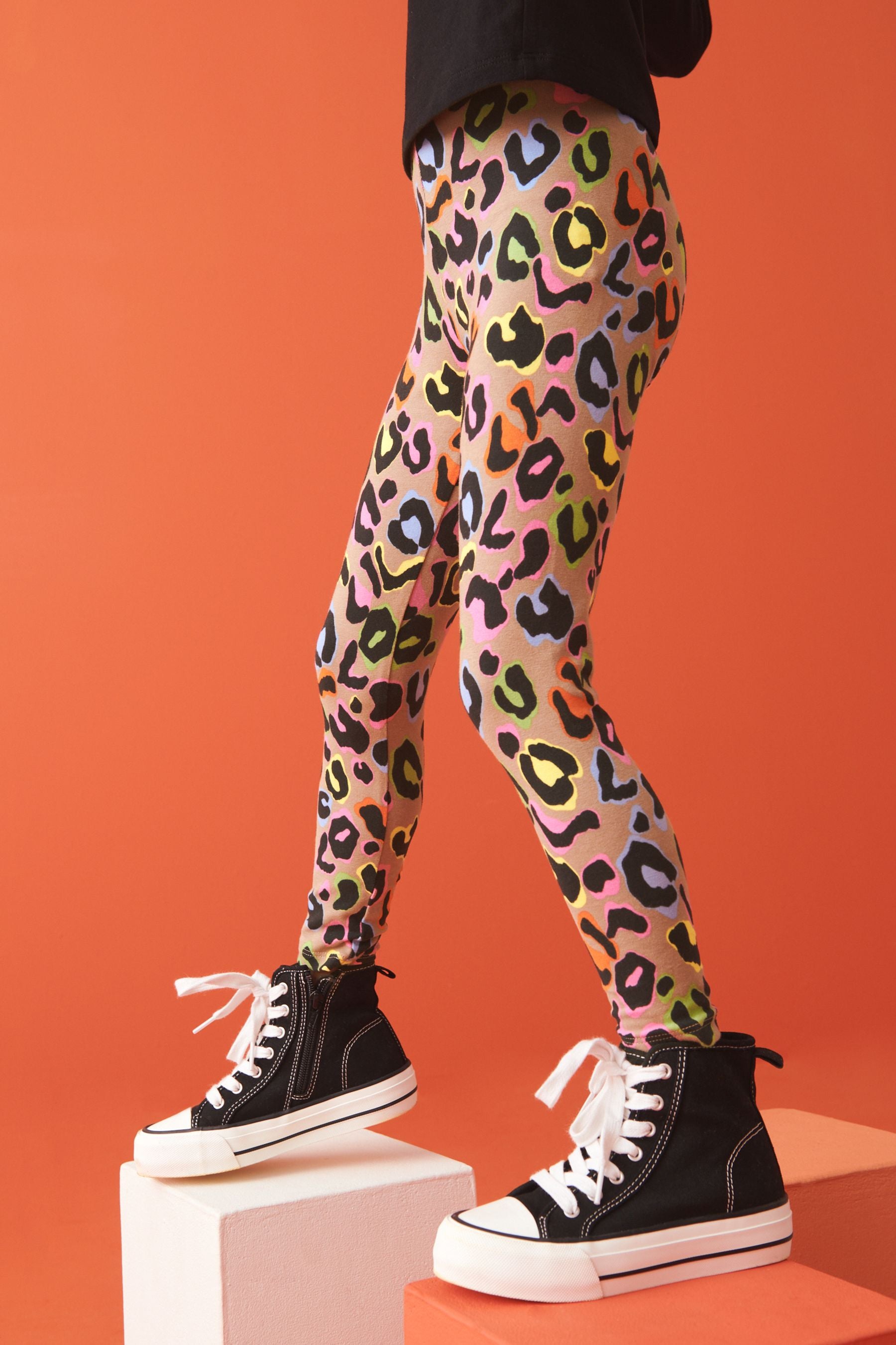 Neutral Bright Animal Print Leggings (3-16yrs)