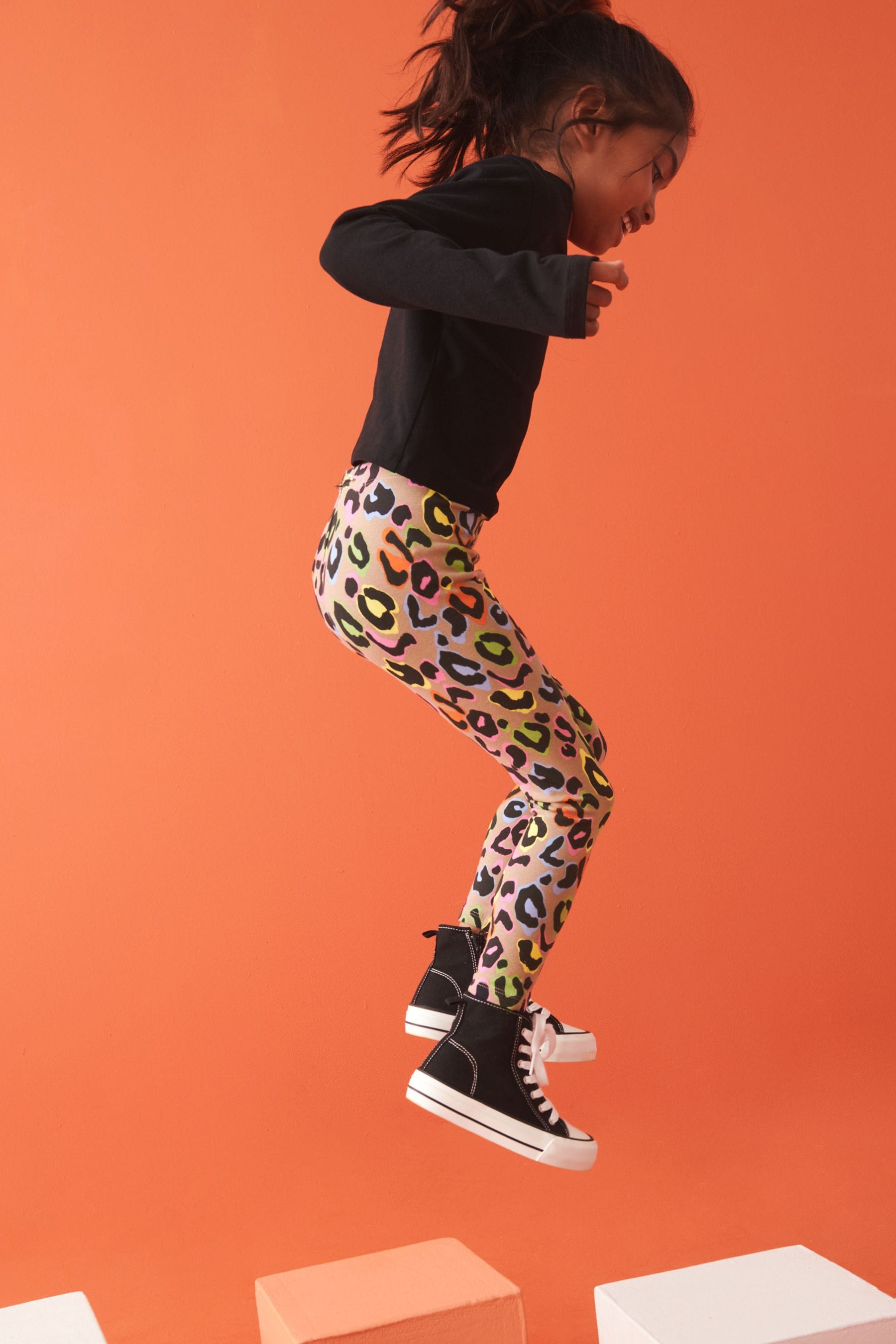 Neutral Bright Animal Print Leggings (3-16yrs)