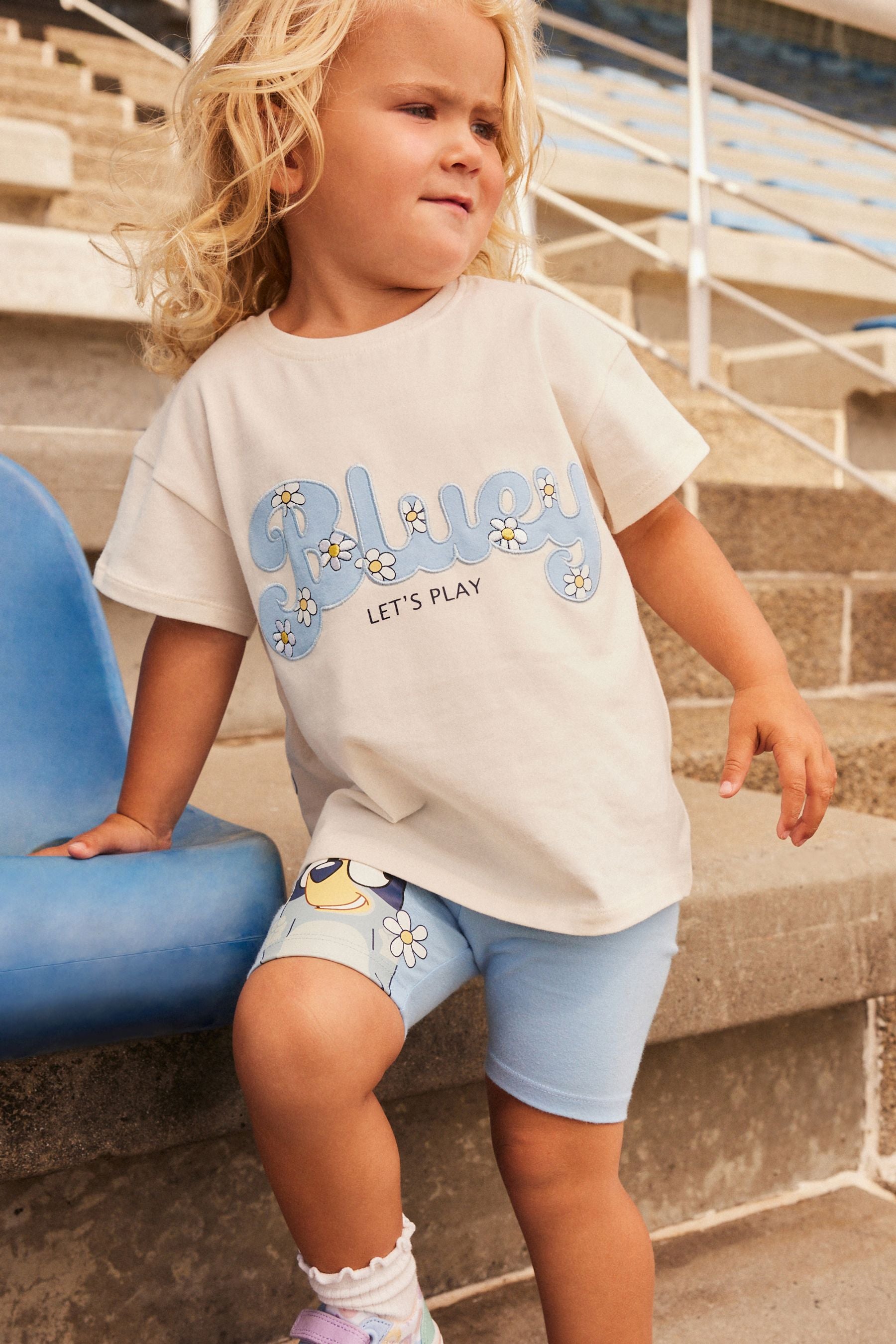 Blue Bluey Short Sleeve T-Shirt and Cycle Short Set (3mths-7yrs)