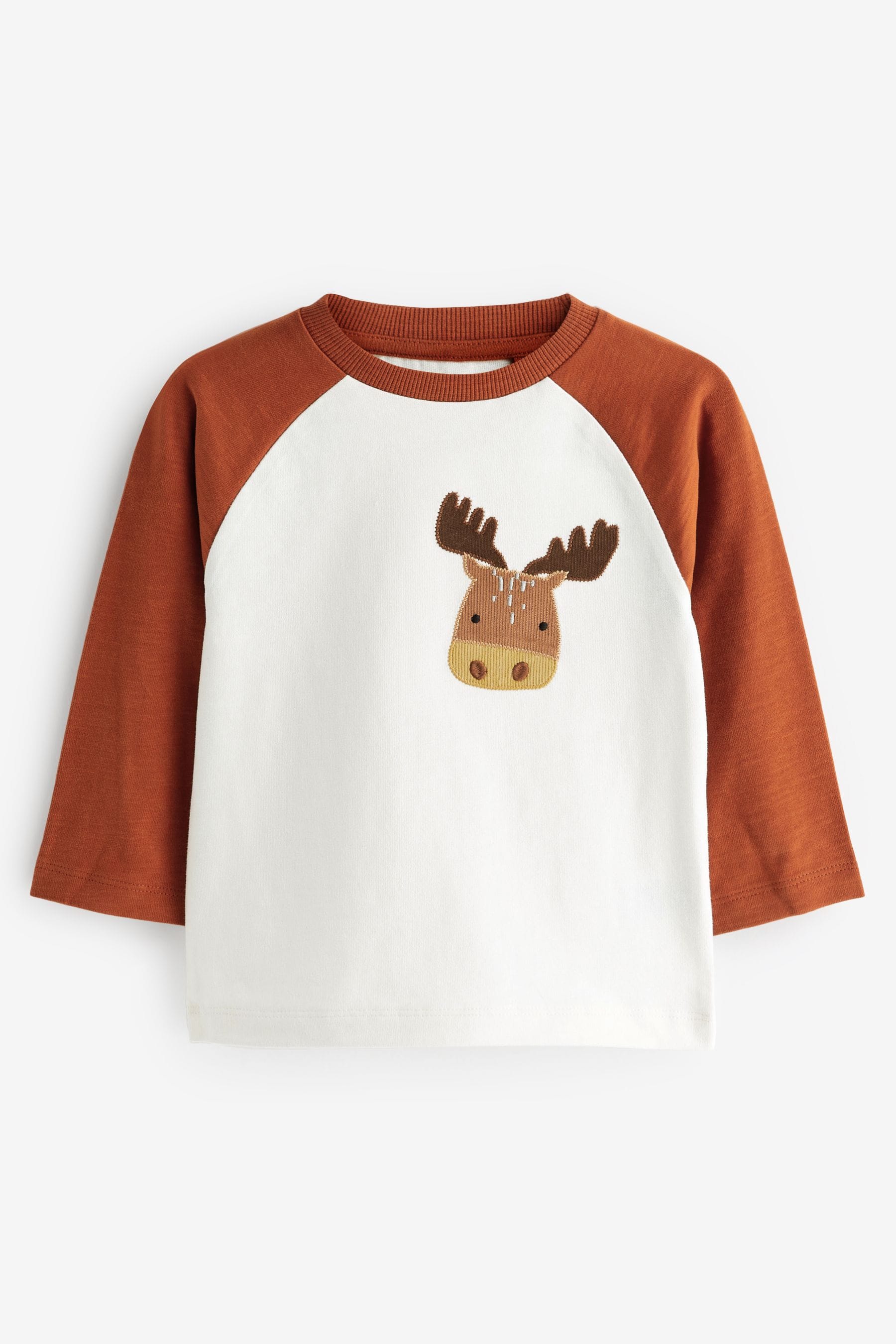 Multi Colour Animal Long Sleeve Character T-Shirts 3 Pack (3mths-7yrs)