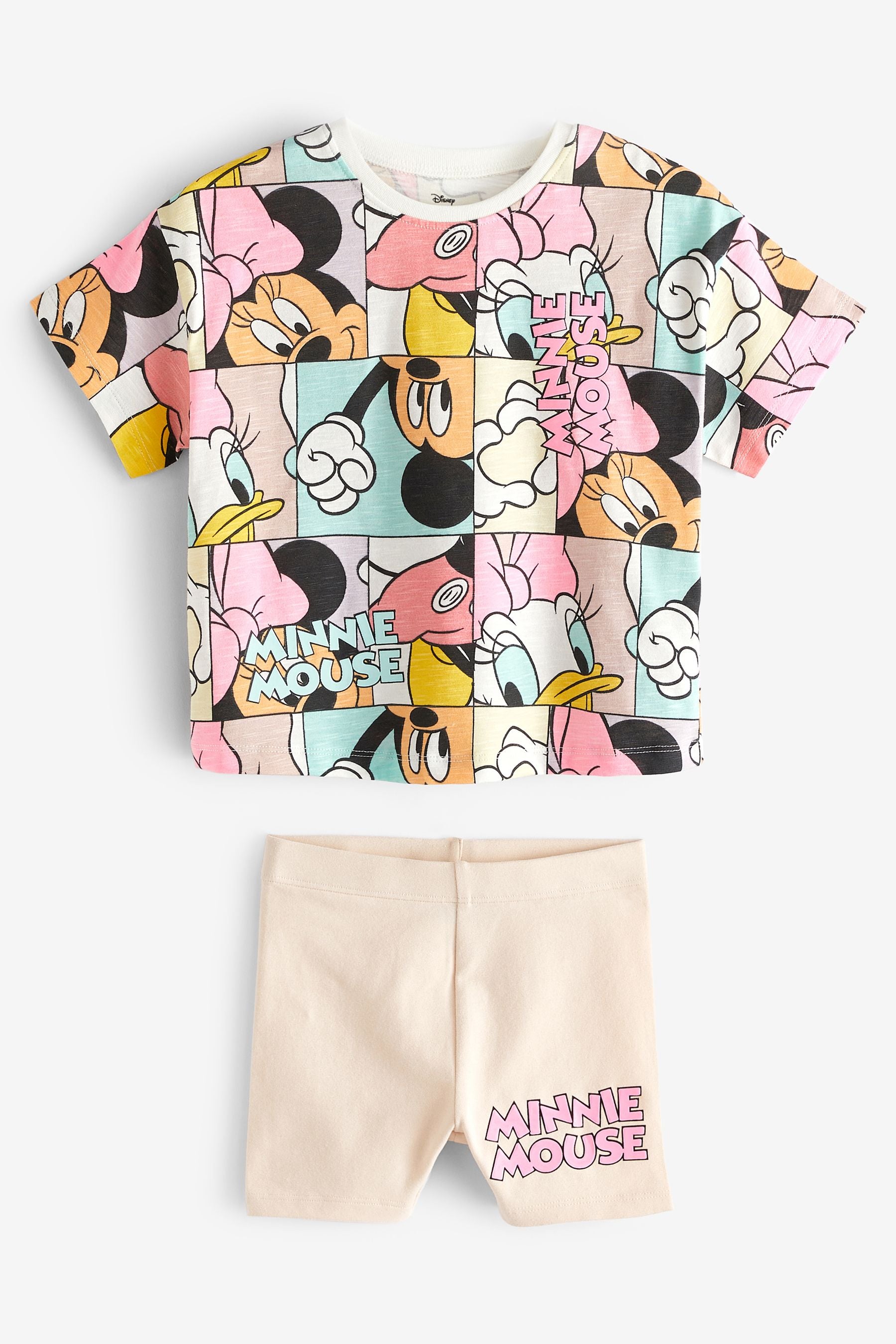 Pink Disney Mickey & Minnie T-Shirt and Cycle Short Set (3mths-7yrs)