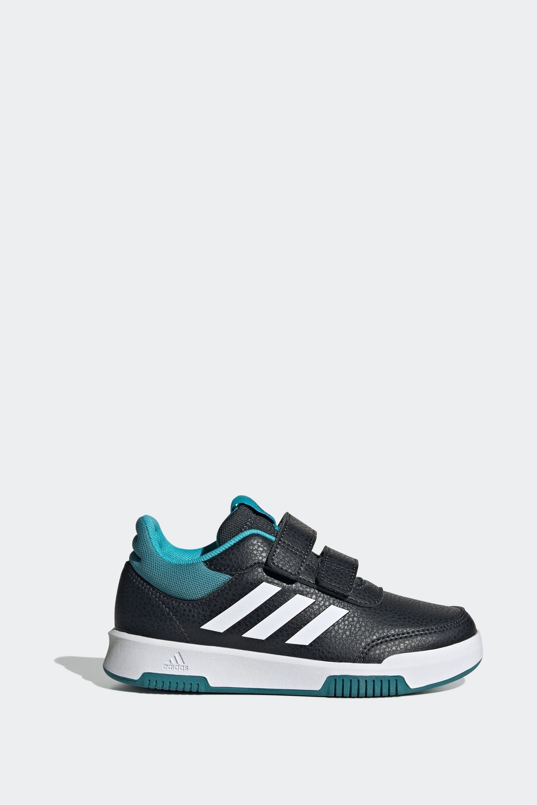 Black/Teal adidas Kids Sportswear Tensaur Hook And Loop Trainers