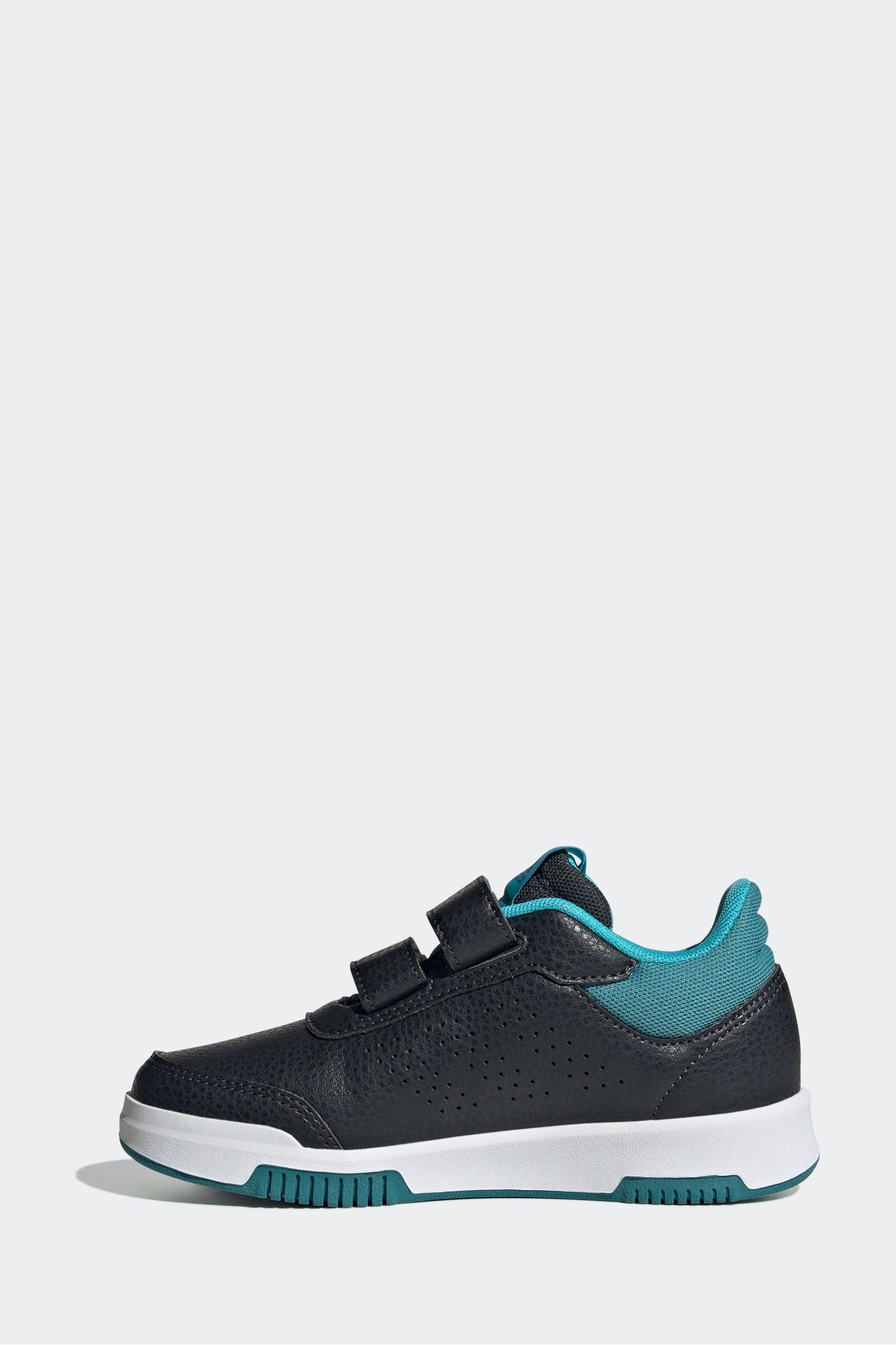 Black/Teal adidas Kids Sportswear Tensaur Hook And Loop Trainers