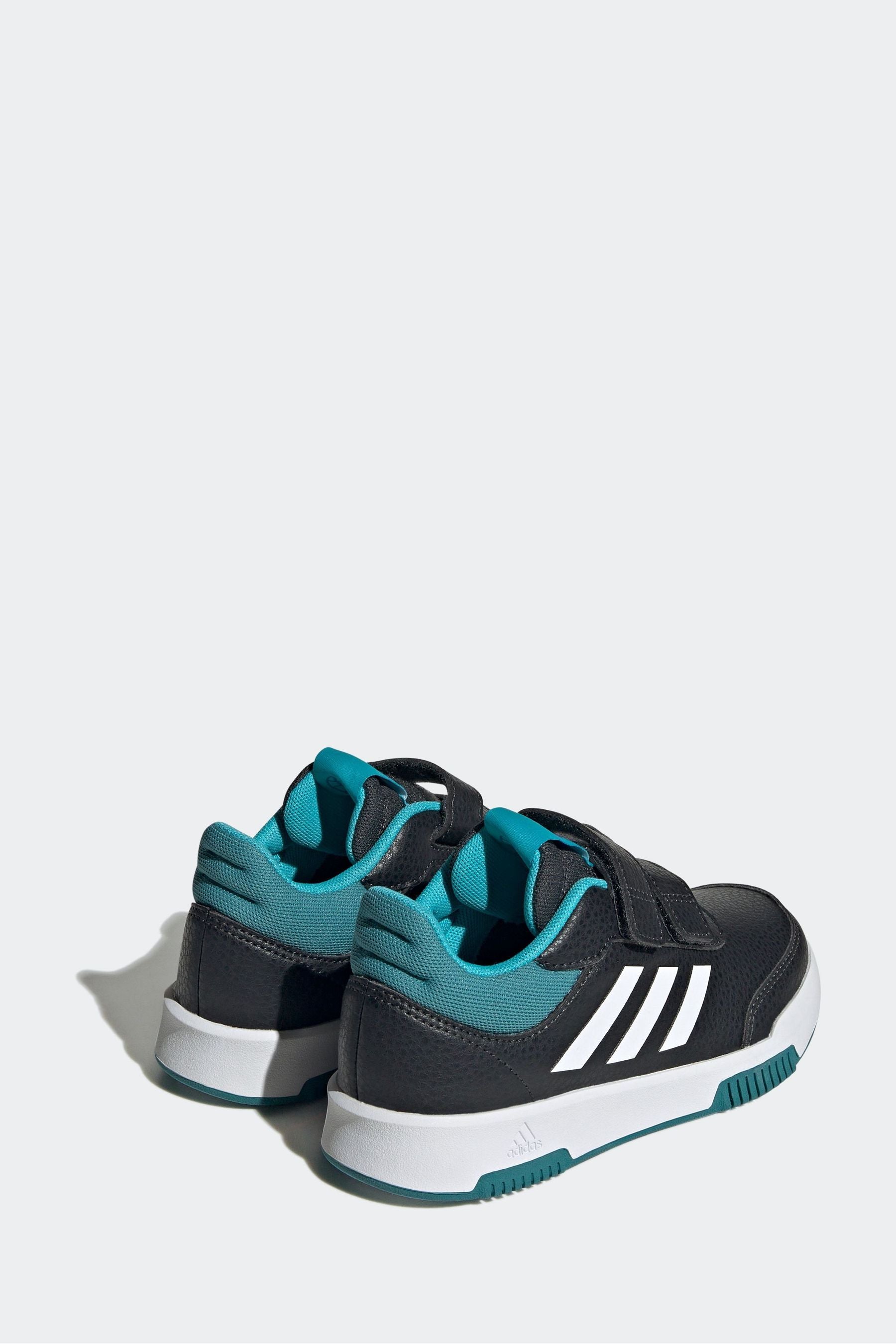 Black/Teal adidas Kids Sportswear Tensaur Hook And Loop Trainers