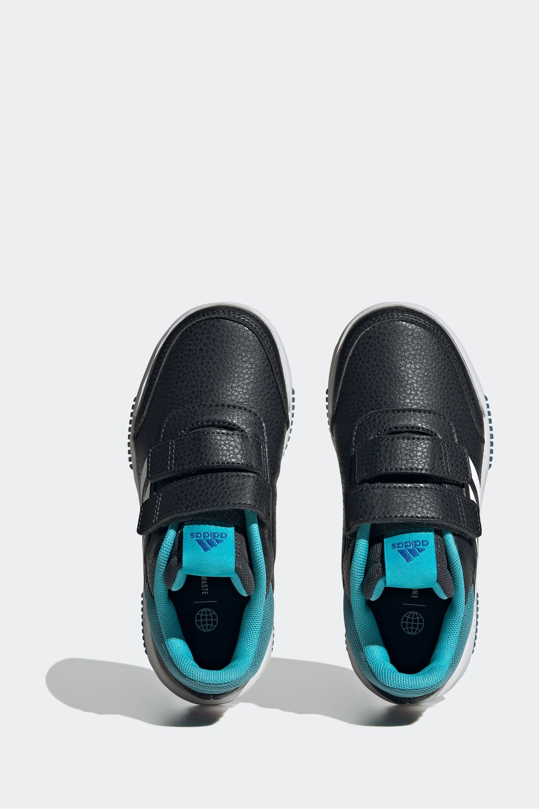 Black/Teal adidas Kids Sportswear Tensaur Hook And Loop Trainers