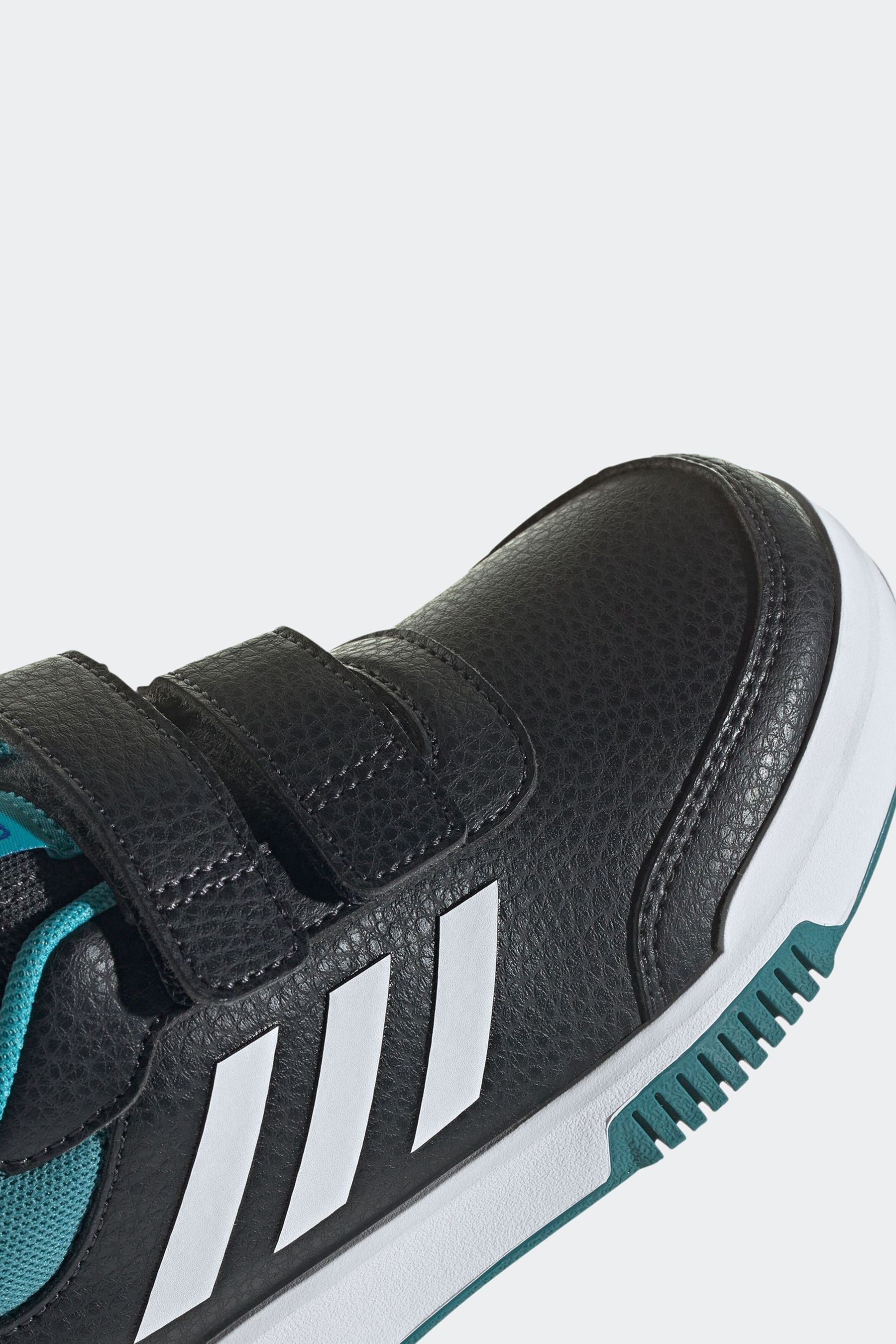 Black/Teal adidas Kids Sportswear Tensaur Hook And Loop Trainers