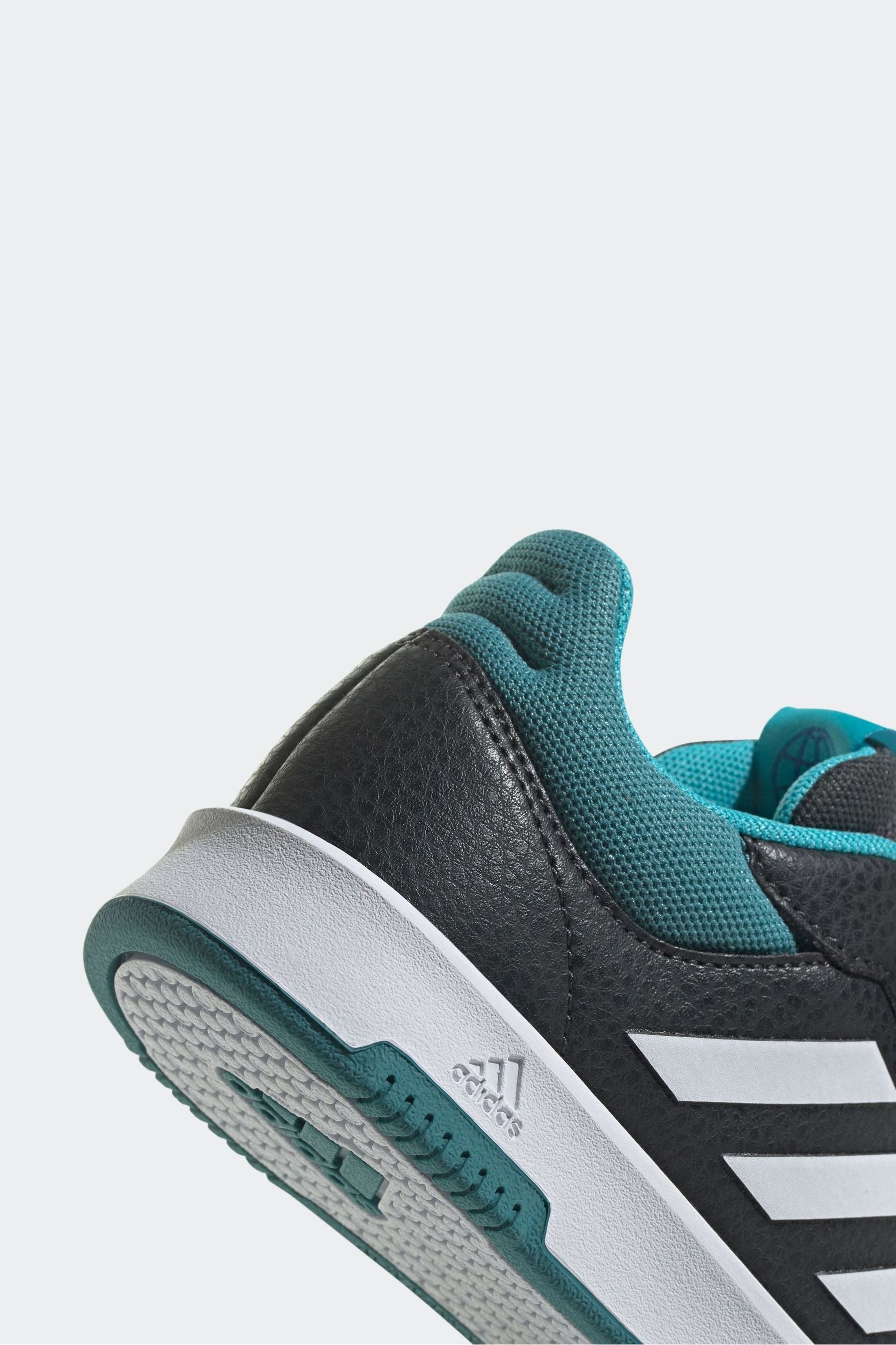 Black/Teal adidas Kids Sportswear Tensaur Hook And Loop Trainers