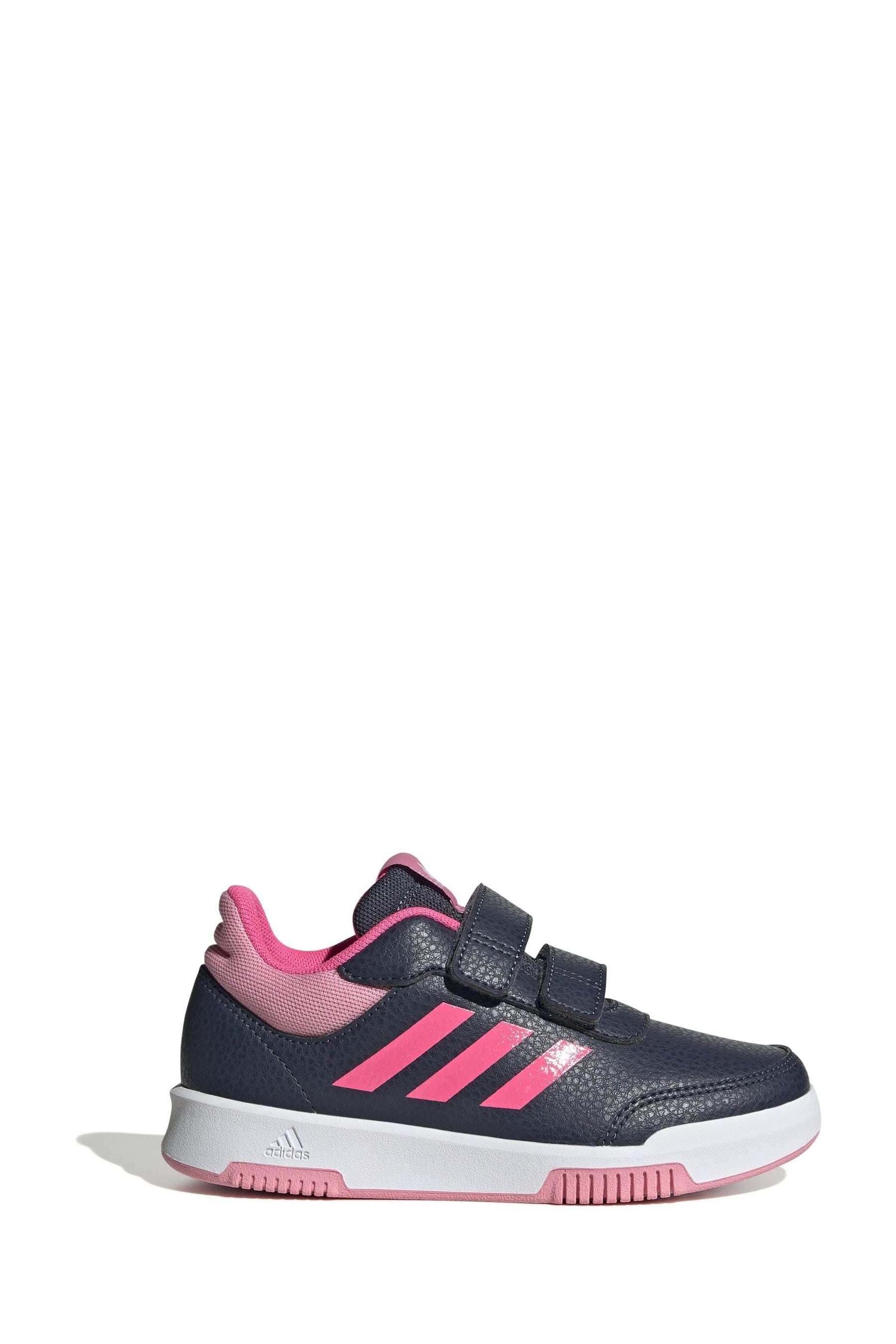 Black/Pink adidas Kids Sportswear Tensaur Hook And Loop Trainers