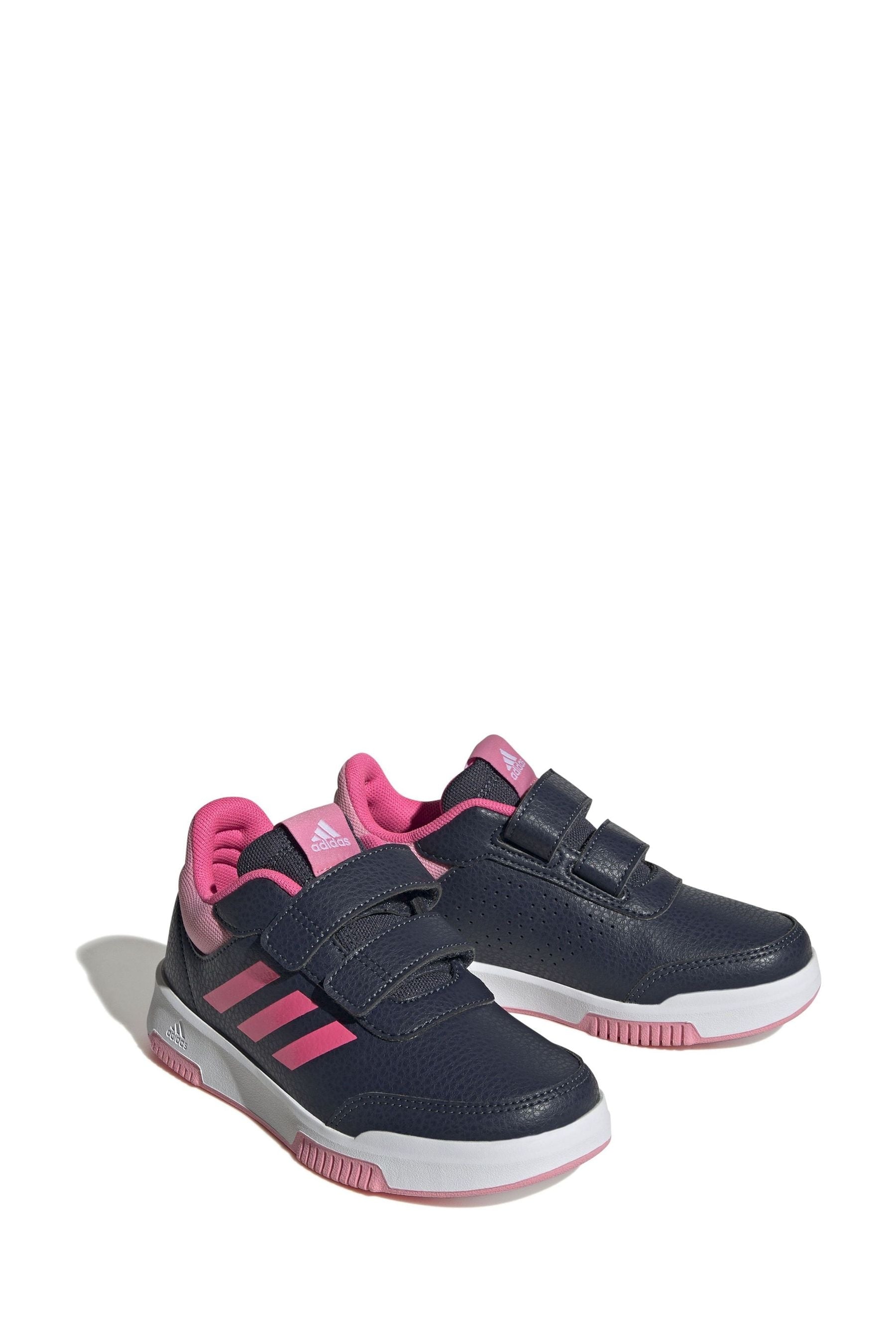 Black/Pink adidas Kids Sportswear Tensaur Hook And Loop Trainers