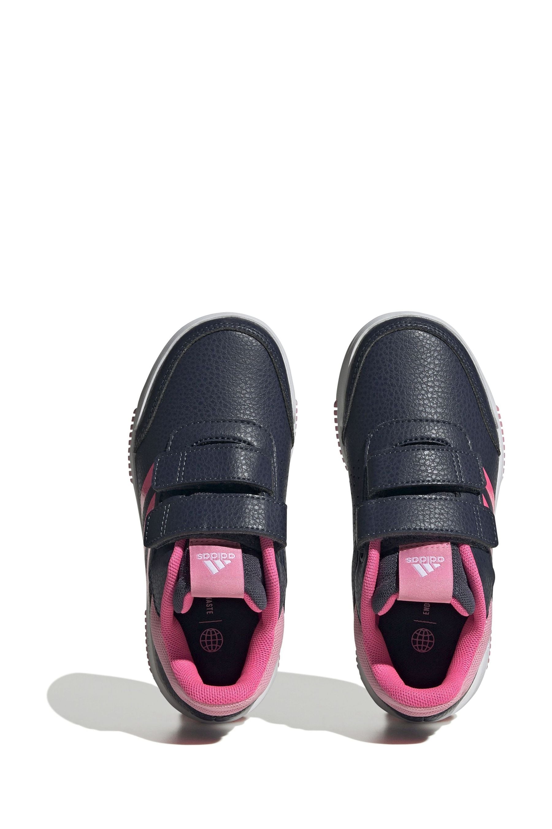 Black/Pink adidas Kids Sportswear Tensaur Hook And Loop Trainers