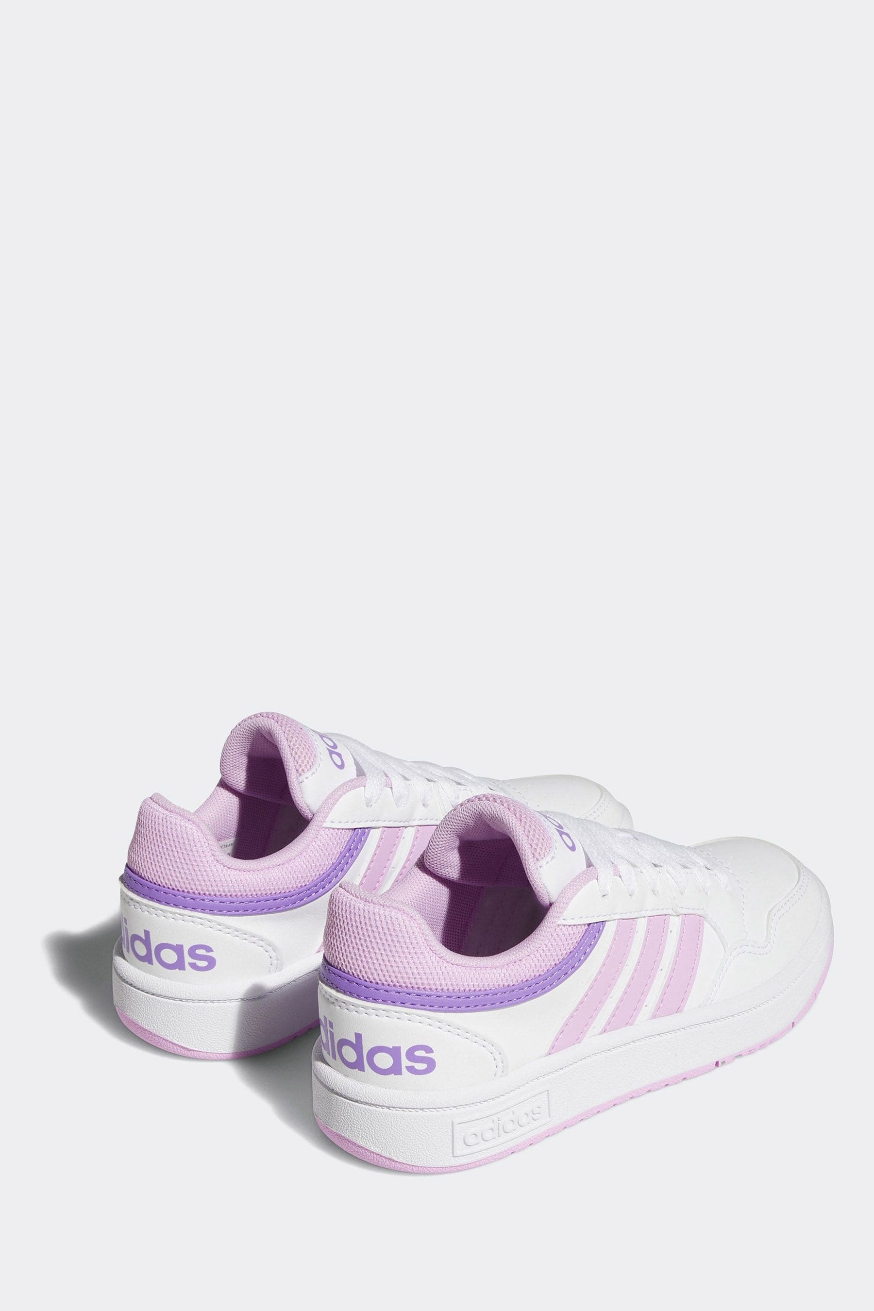 White/purple adidas Hoops Trainers