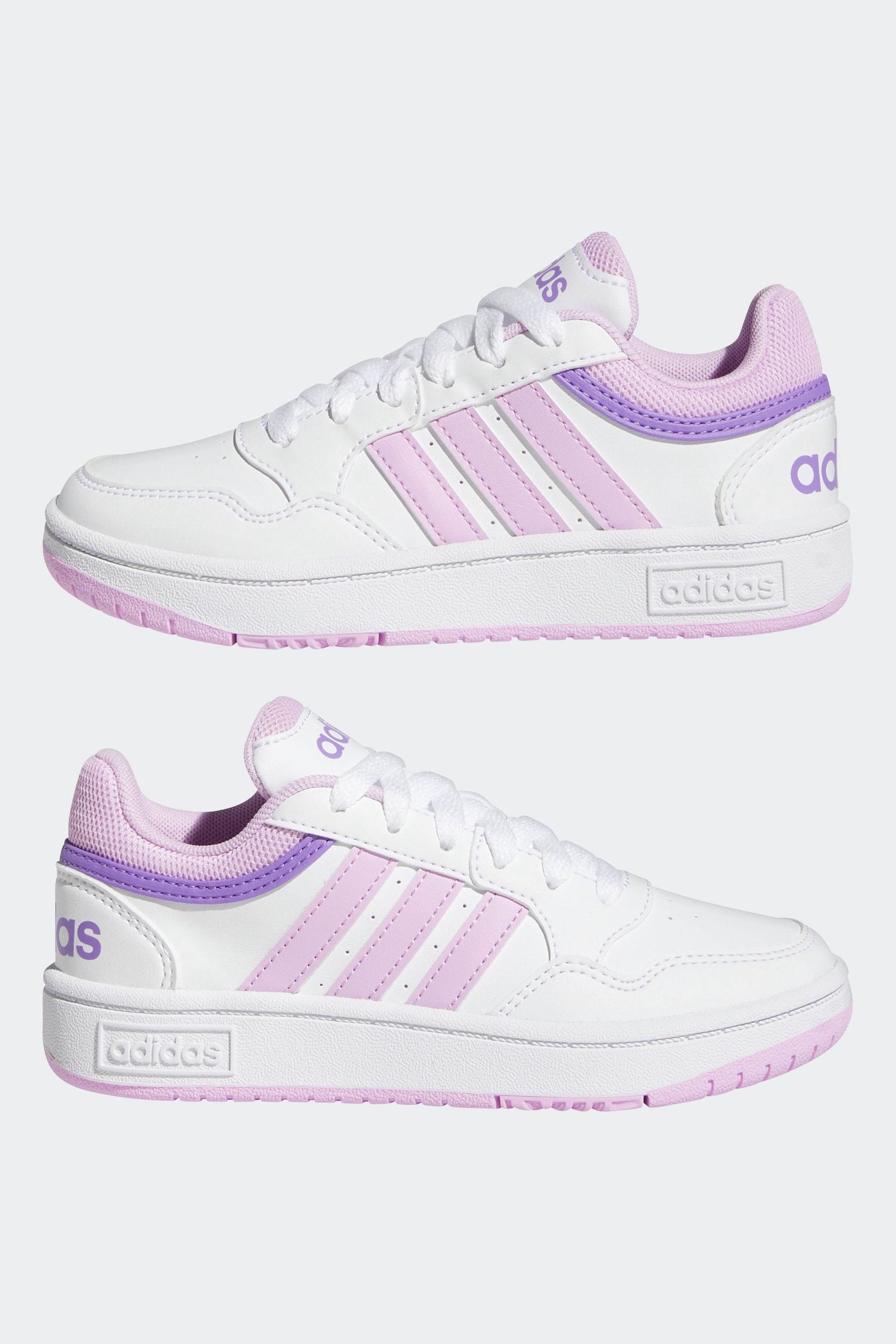 adidas White/Purple Hoops Trainers