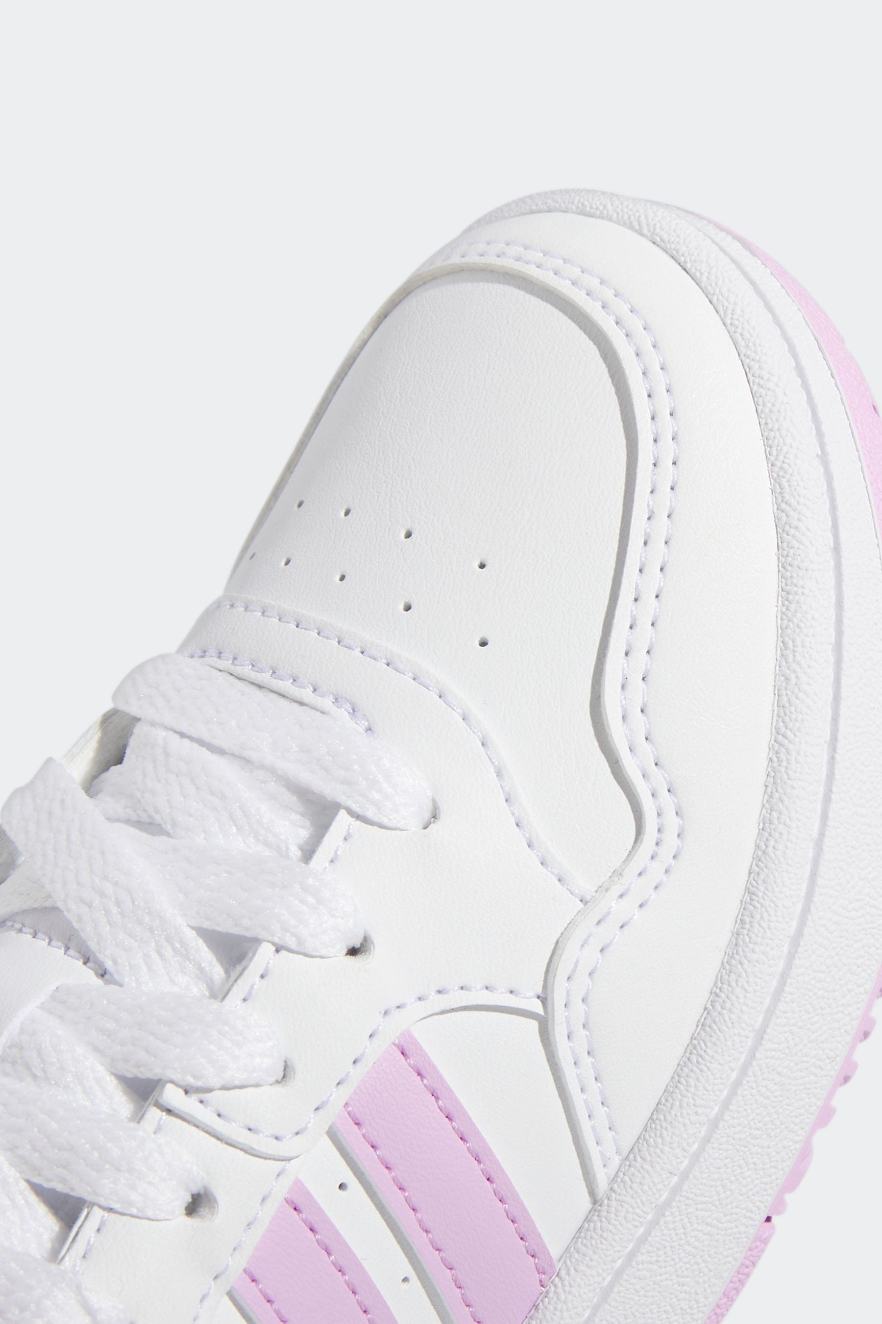 White/purple adidas Hoops Trainers