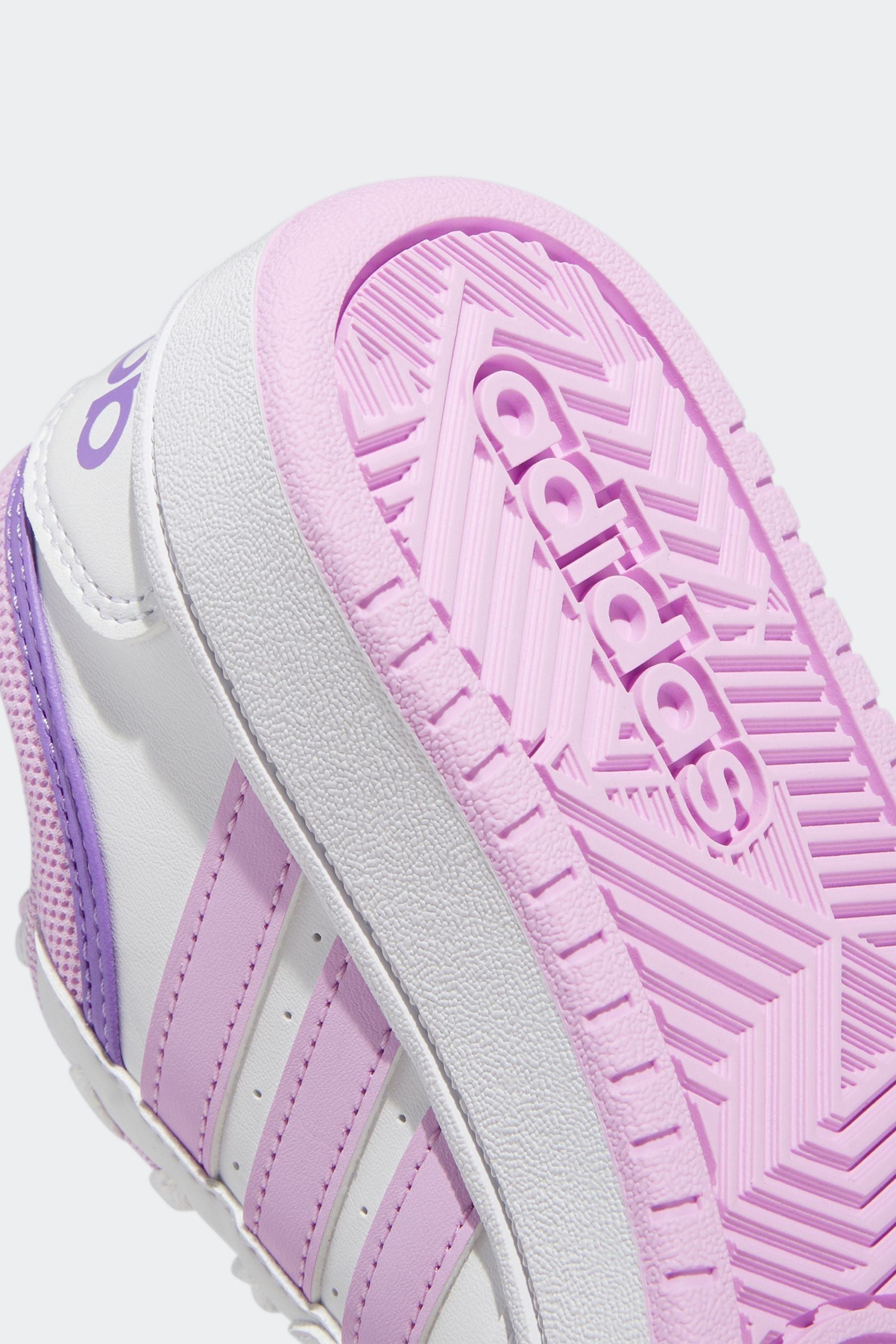 White/purple adidas Hoops Trainers