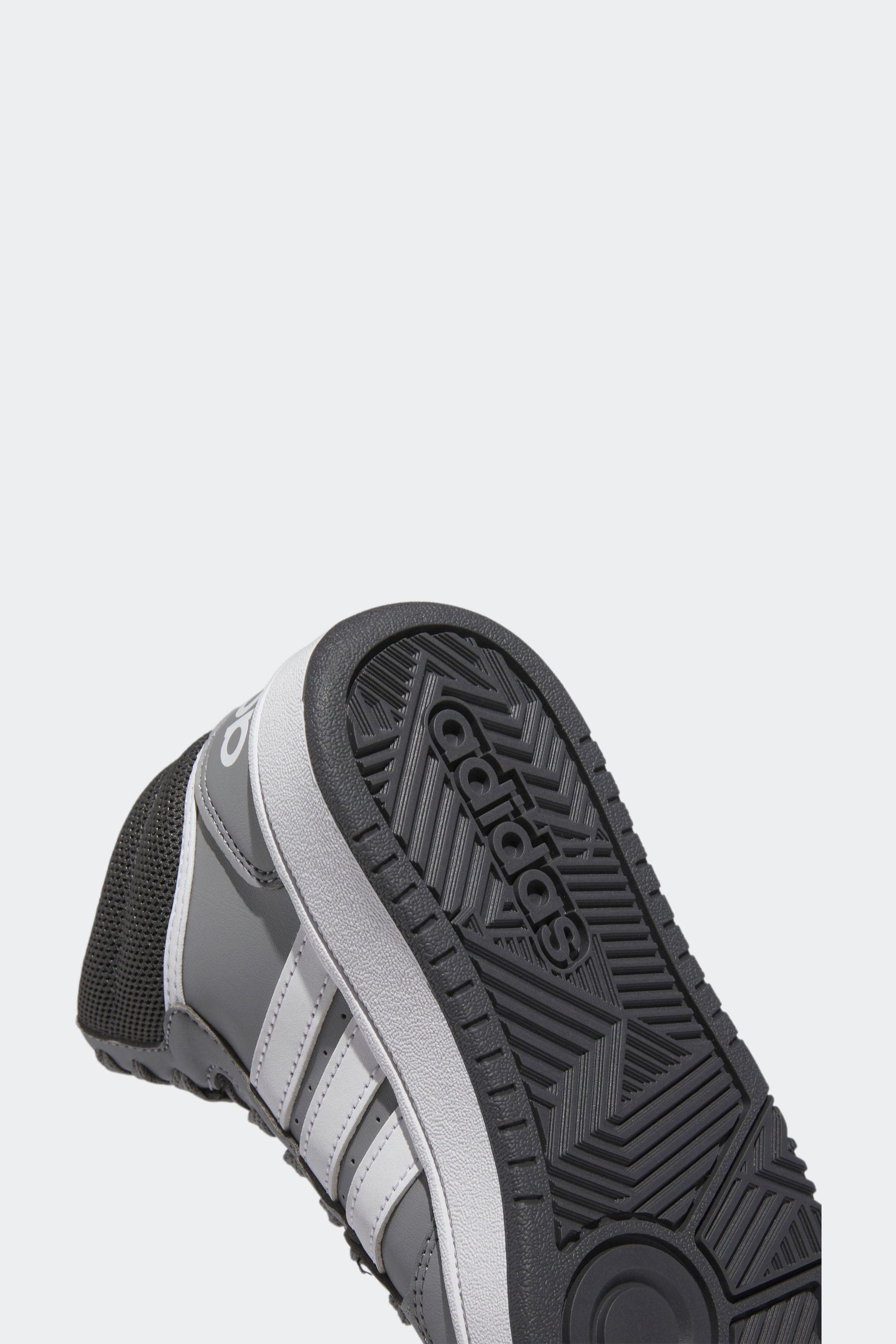 adidas Grey White Hoops Mid Shoes