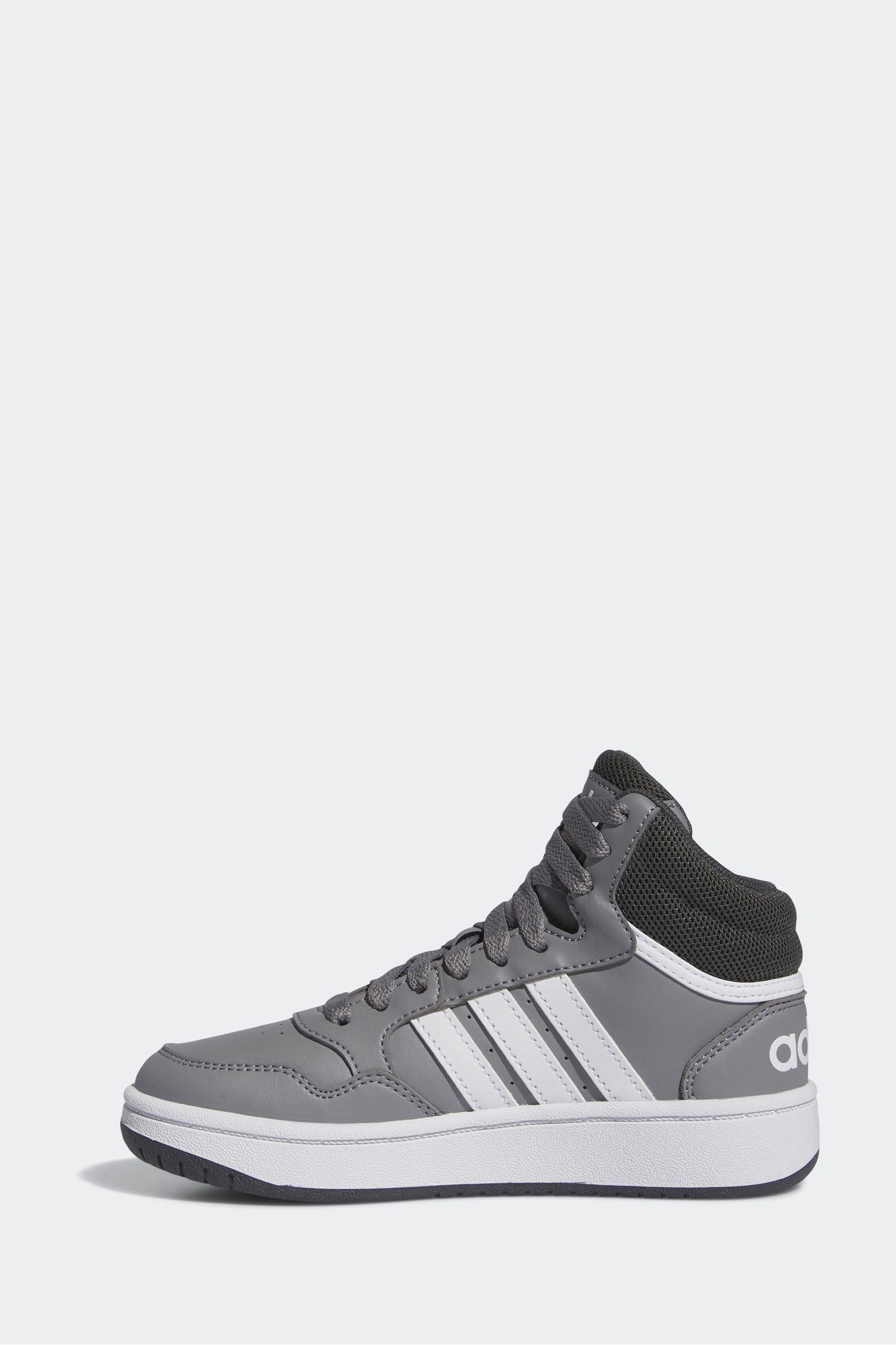 Grey White adidas Hoops Mid Shoes