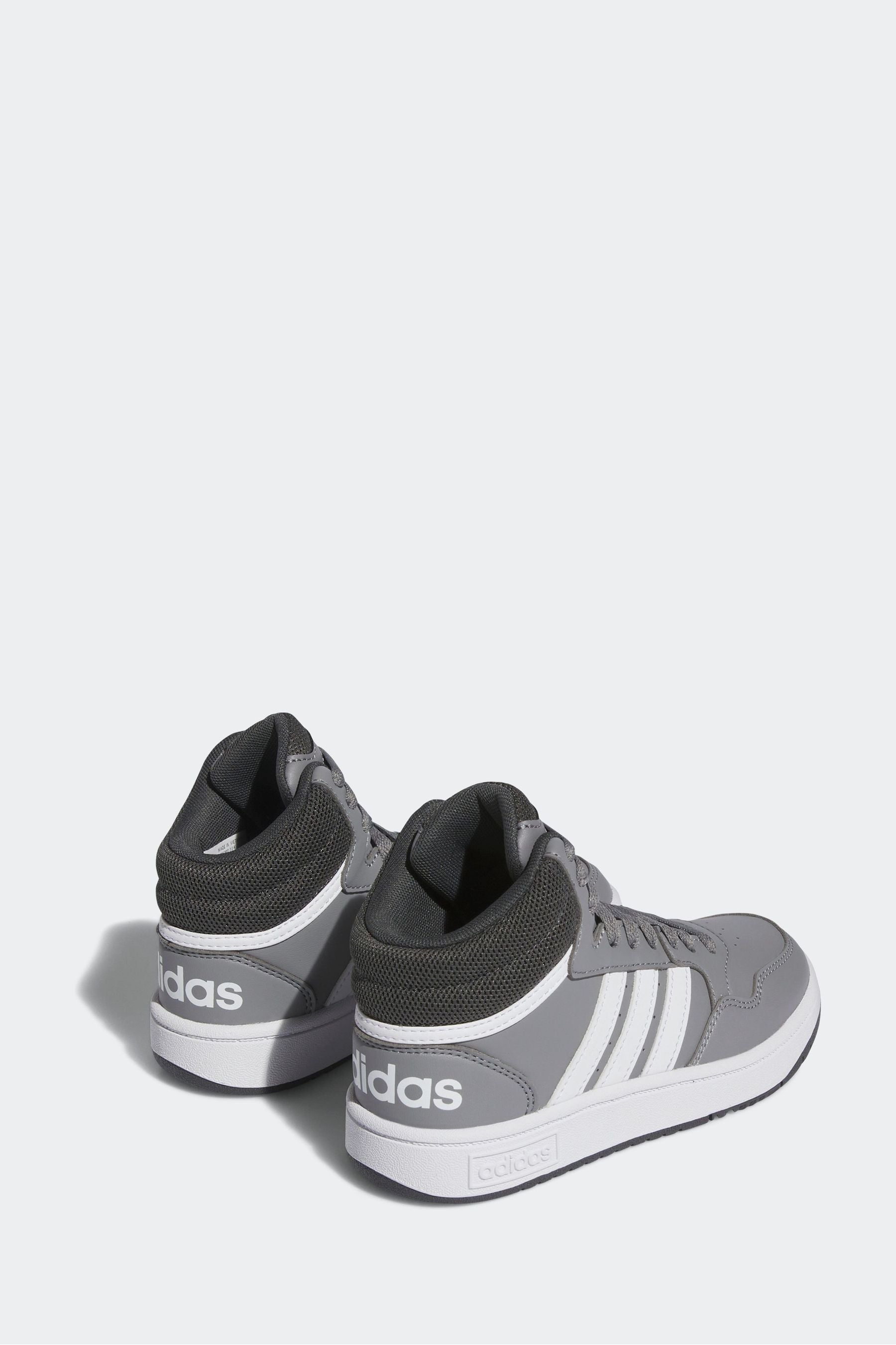 Grey White adidas Hoops Mid Shoes