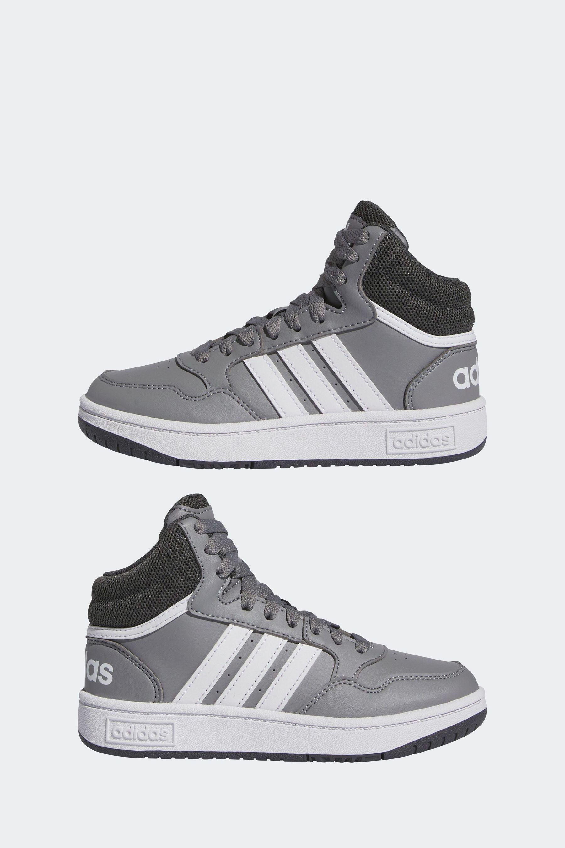 Grey White adidas Hoops Mid Shoes