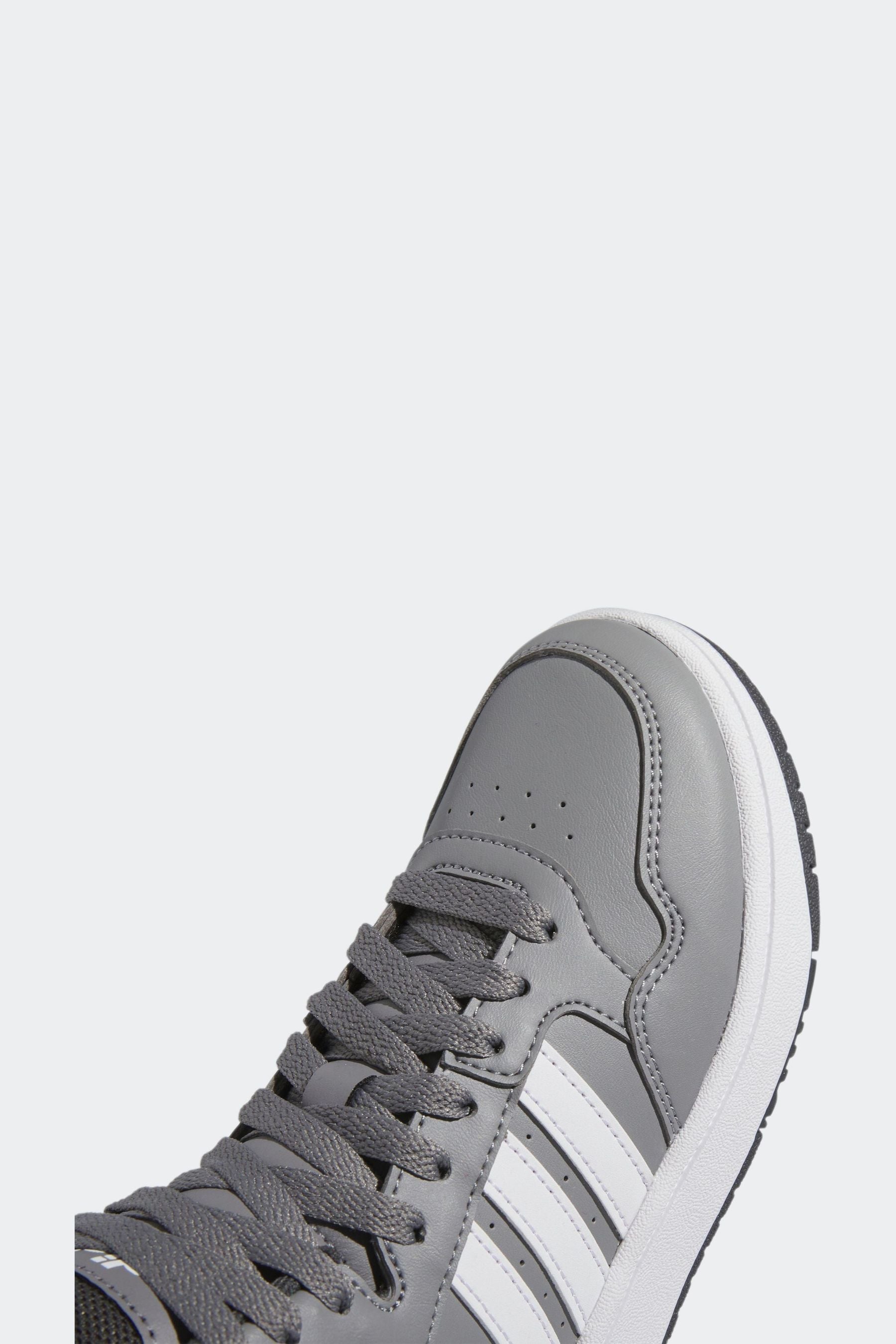 Grey White adidas Hoops Mid Shoes