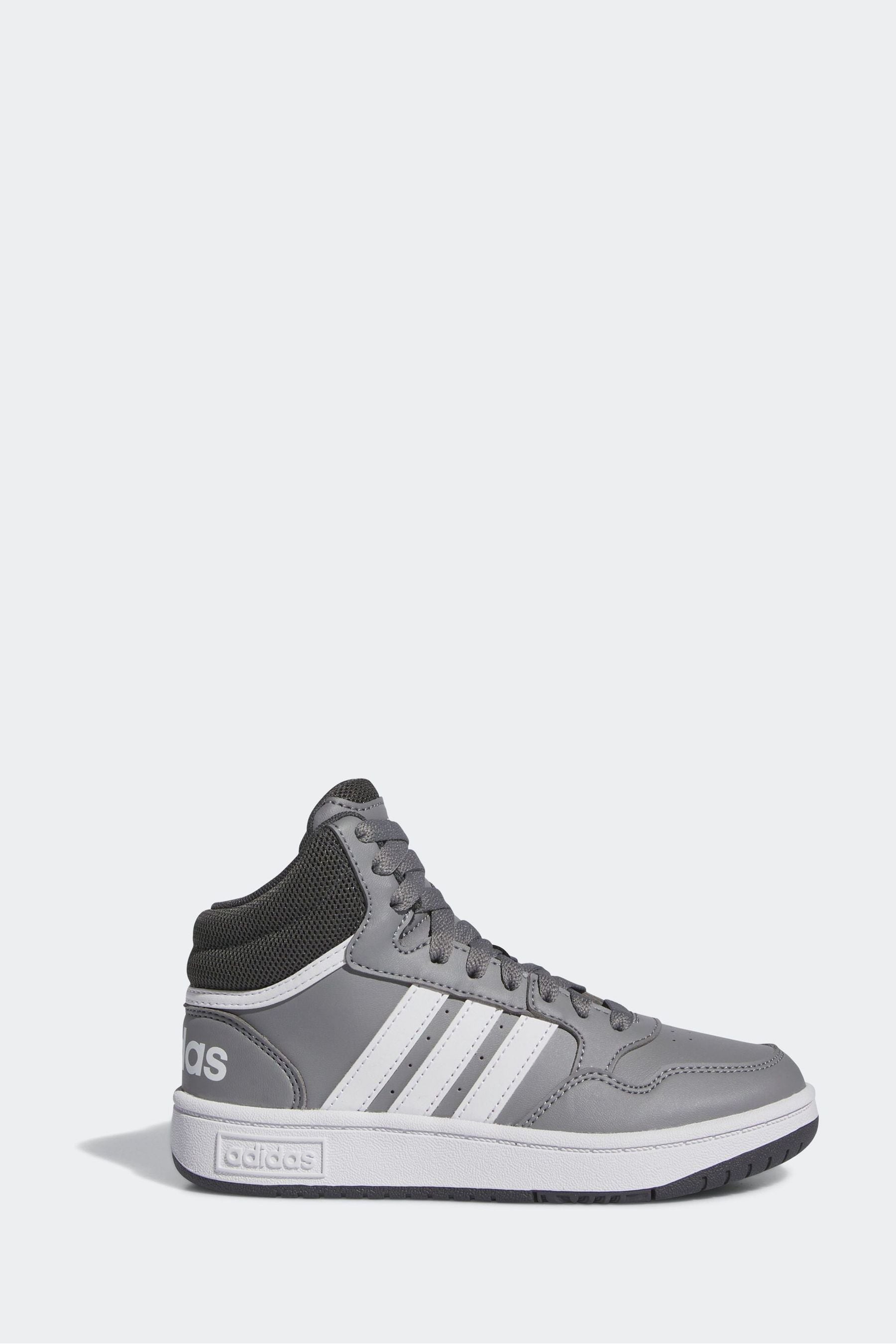 Grey White adidas Hoops Mid Shoes