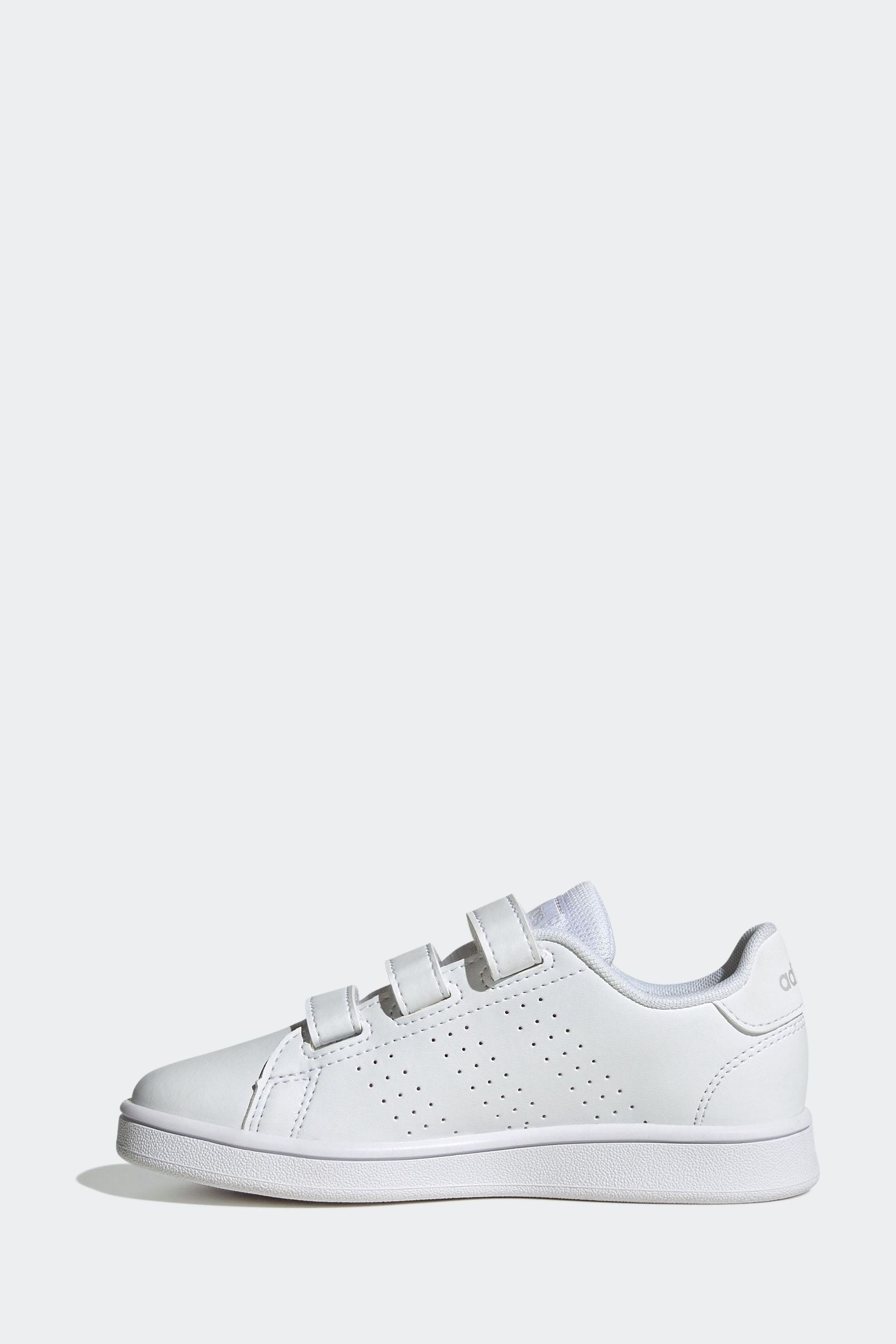 White adidas Sportswear Advantage Court Lifestyle Hook And Loop Trainers