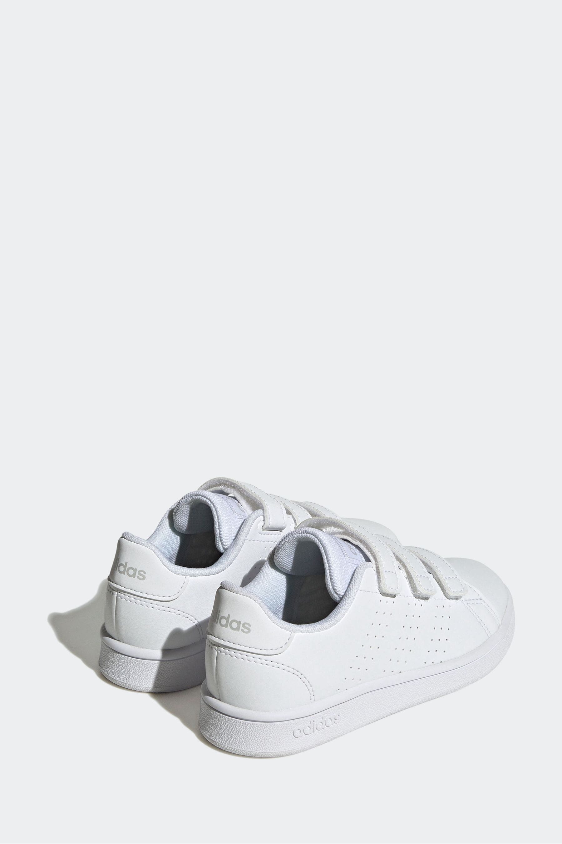 White adidas Sportswear Advantage Court Lifestyle Hook And Loop Trainers