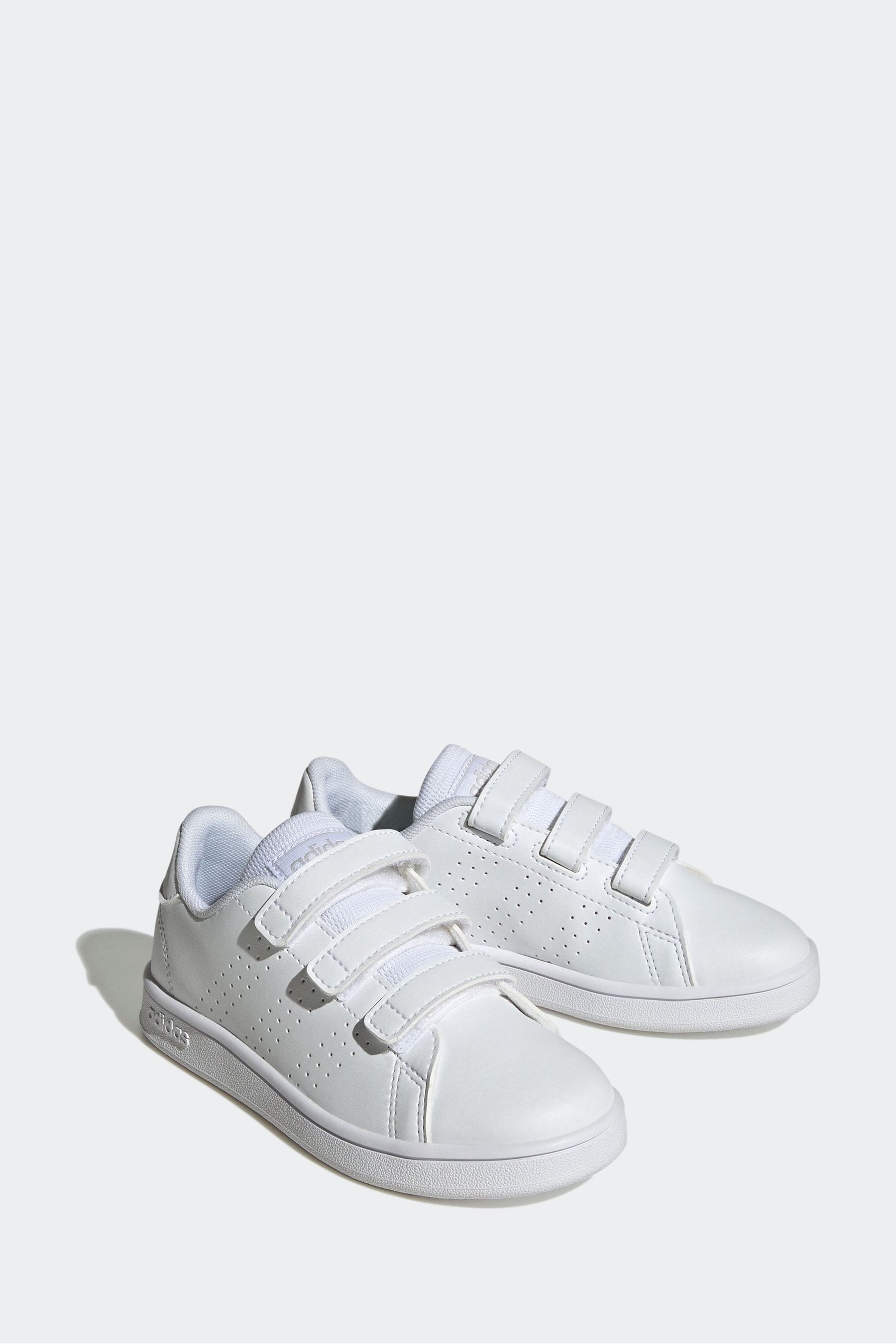 White adidas Sportswear Advantage Court Lifestyle Hook And Loop Trainers