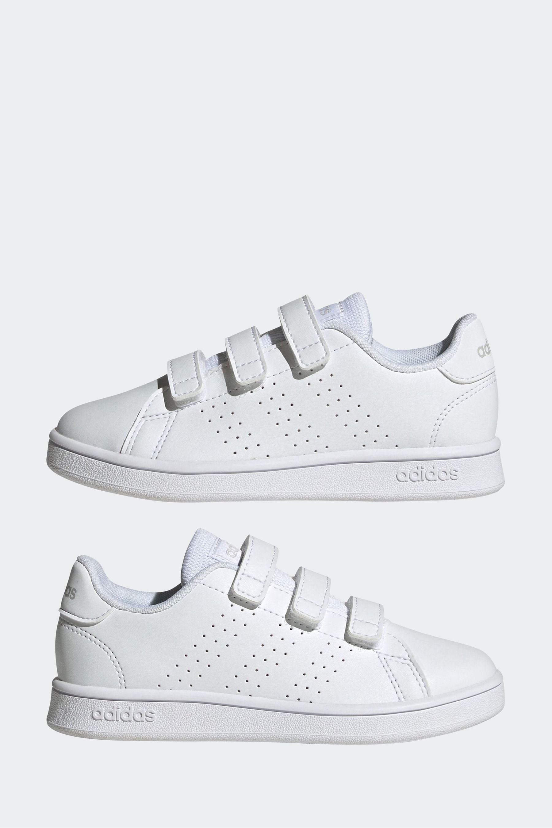 White adidas Sportswear Advantage Court Lifestyle Hook And Loop Trainers