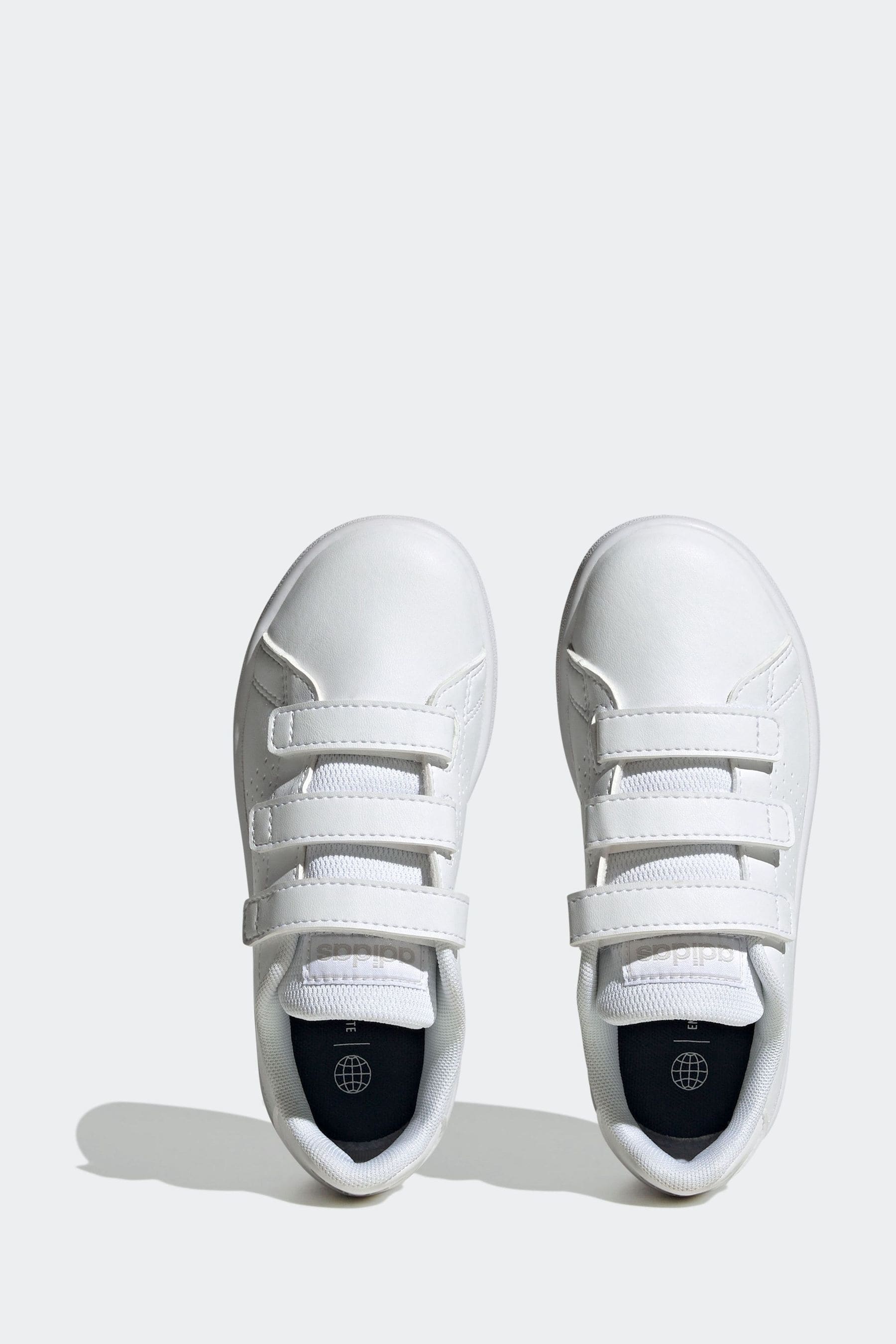 White adidas Sportswear Advantage Court Lifestyle Hook And Loop Trainers