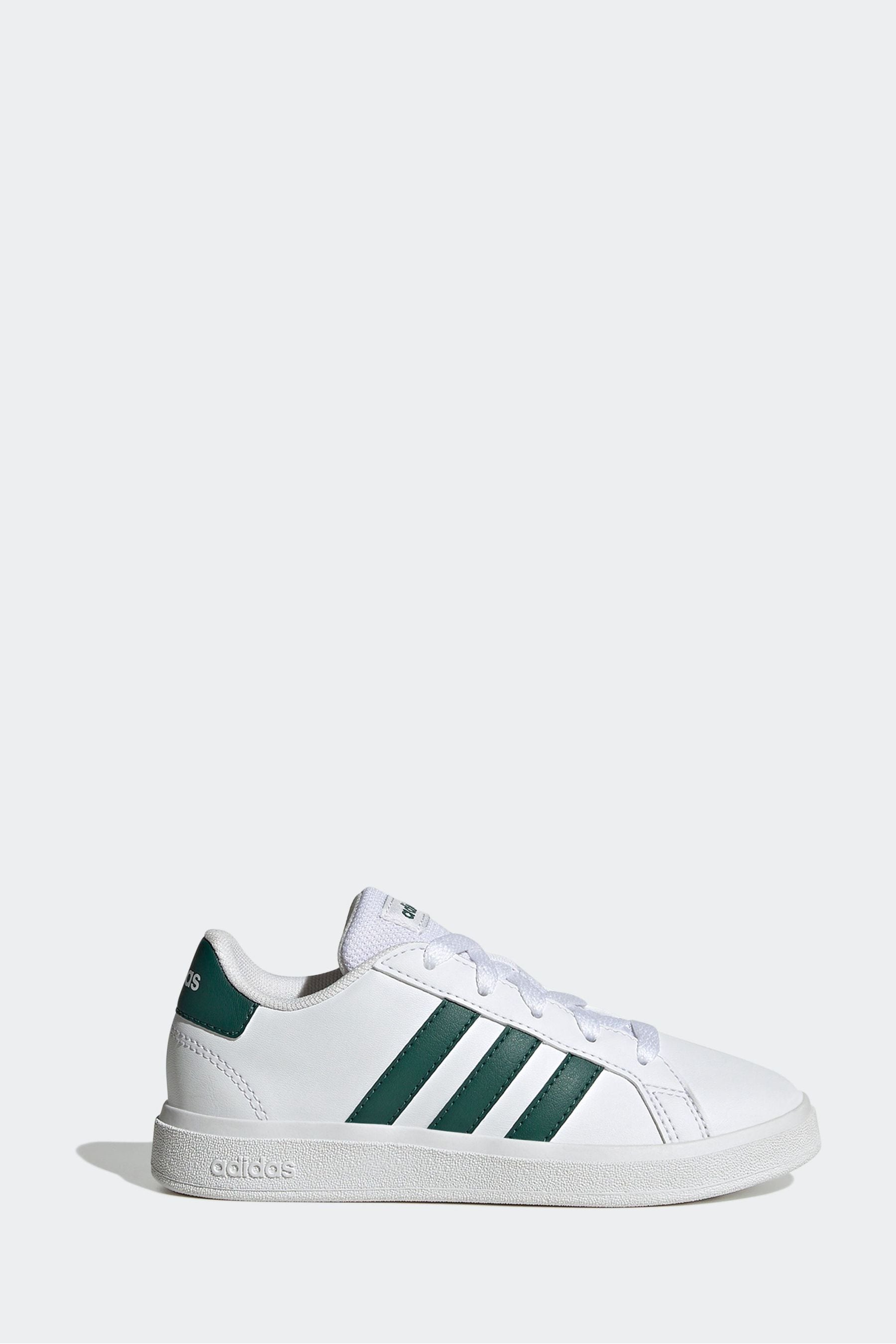 White/Green adidas Kids Sportswear Grand Court Lifestyle Tennis Lace-Up Trainers