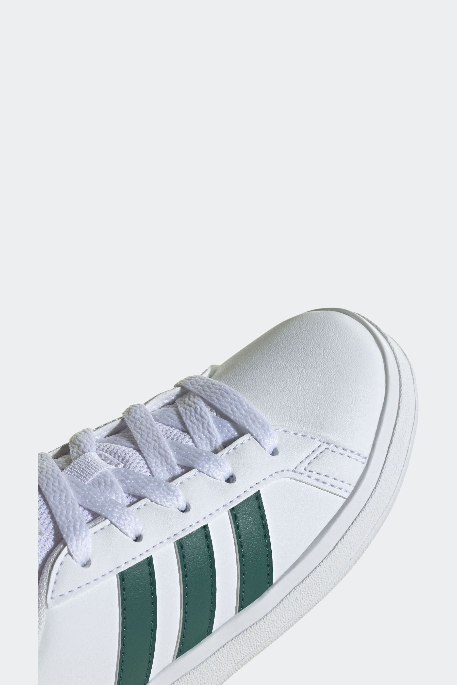 White/Green adidas Kids Sportswear Grand Court Lifestyle Tennis Lace-Up Trainers