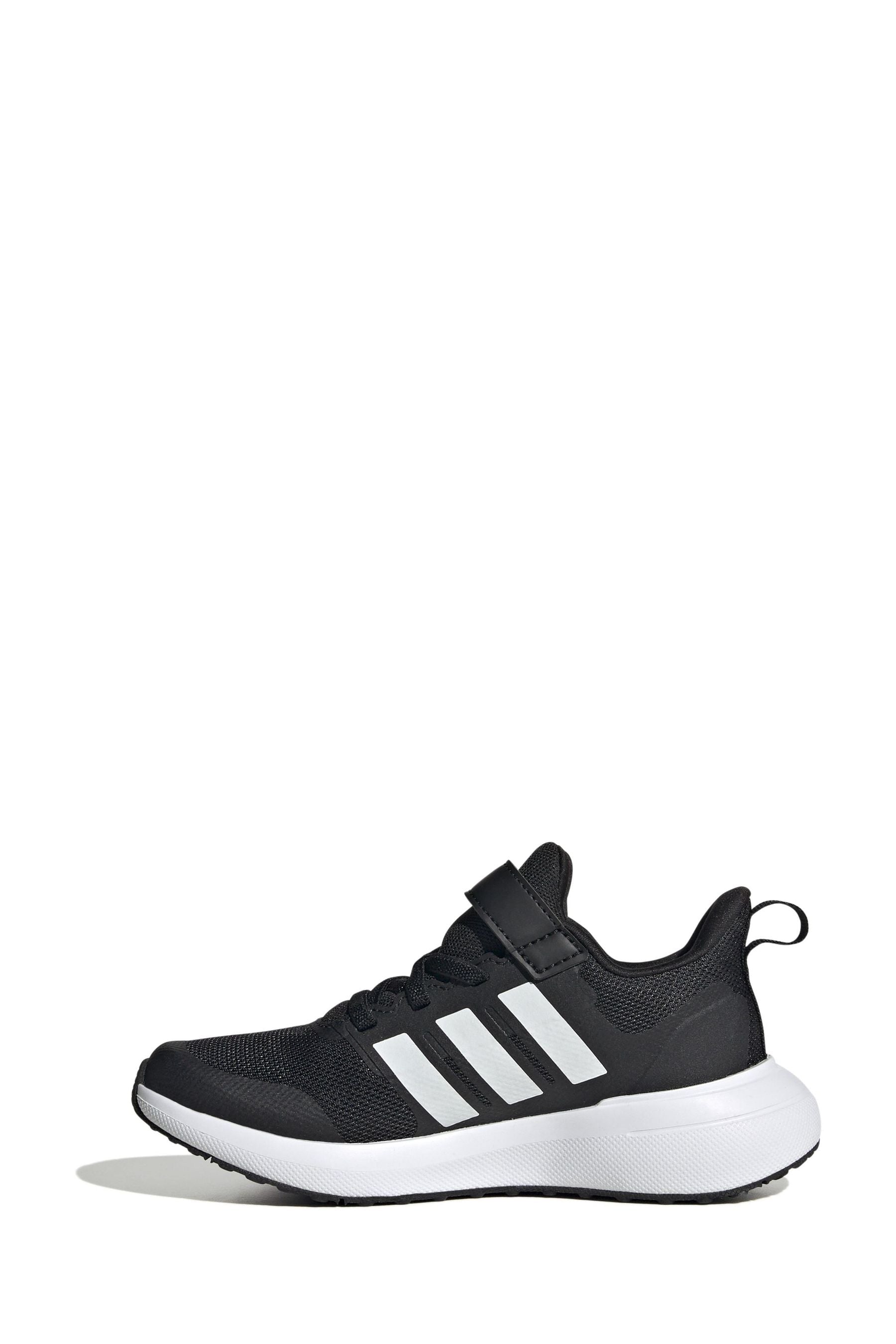 Black/white adidas Kids Sportswear Fortarun 2.0 Cloudfoam Elastic Lace Top Strap Trainers