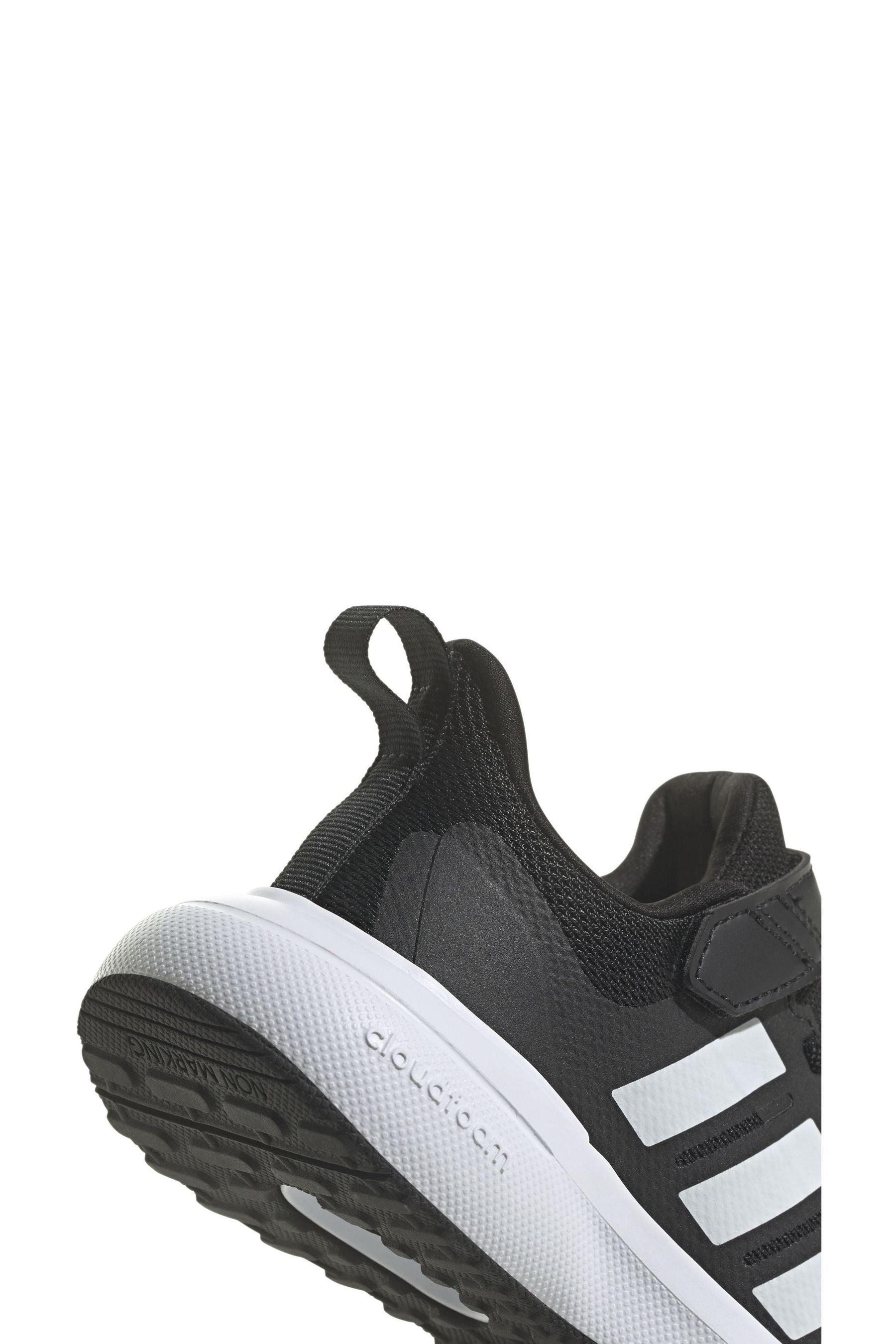 Black/white adidas Kids Sportswear Fortarun 2.0 Cloudfoam Elastic Lace Top Strap Trainers