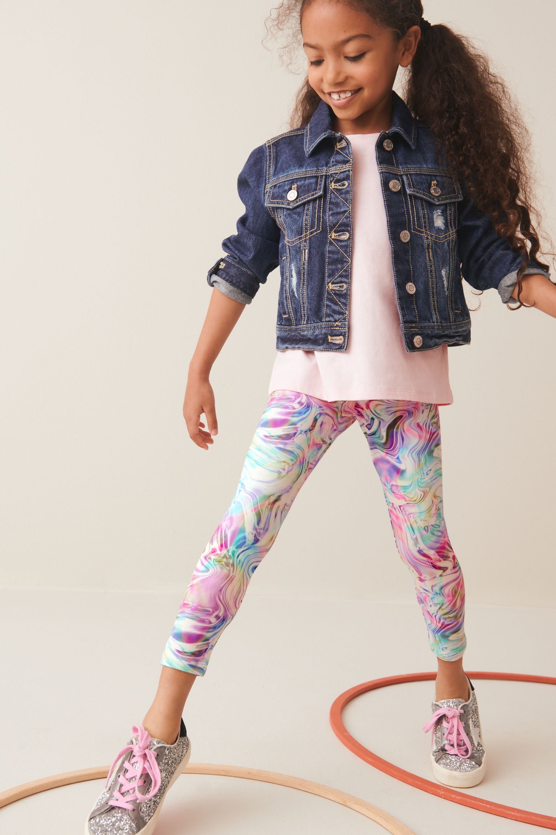 Pink/Blue/Purple Printed Leggings (3-16yrs)