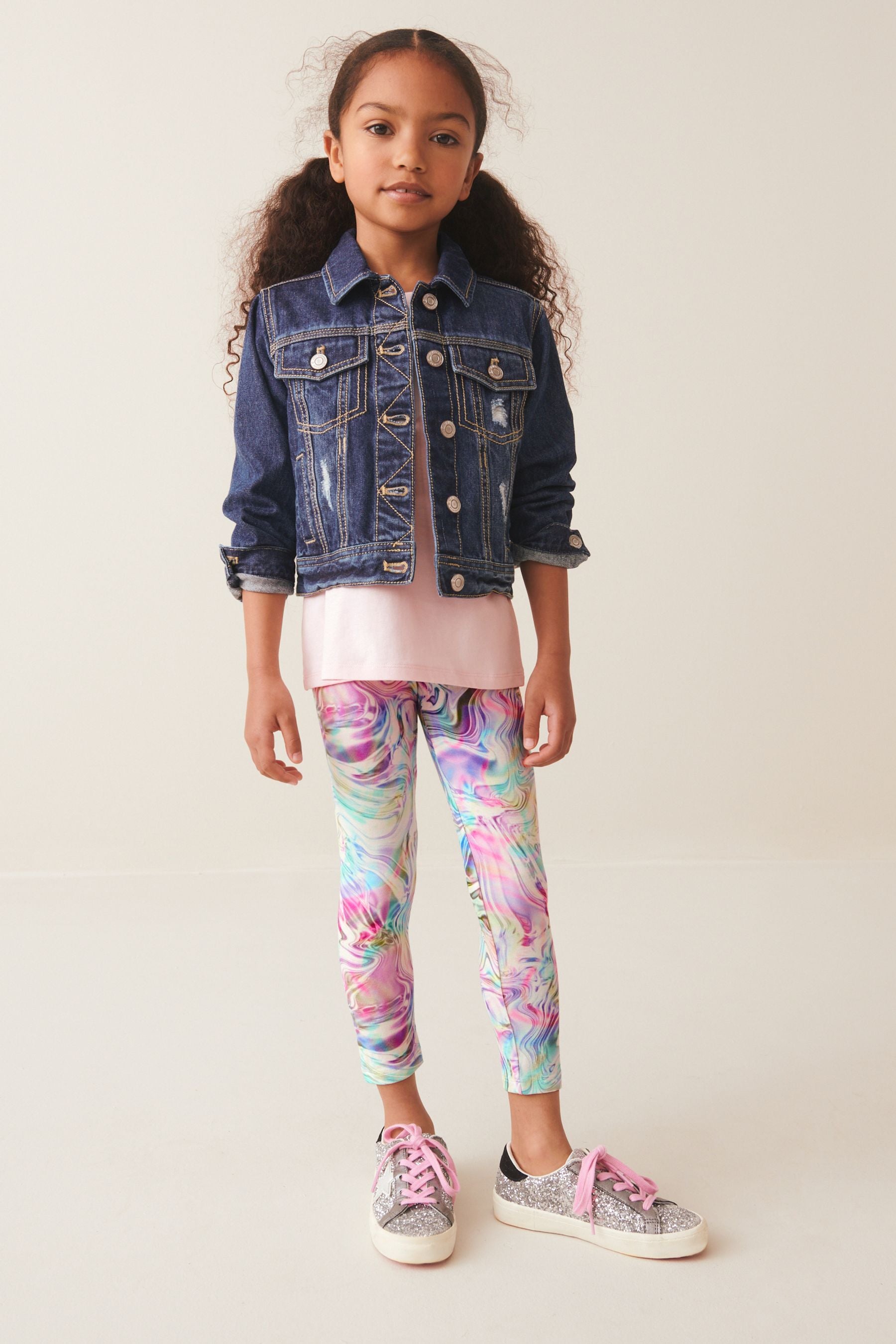 Pink/Blue/Purple Printed Leggings (3-16yrs)