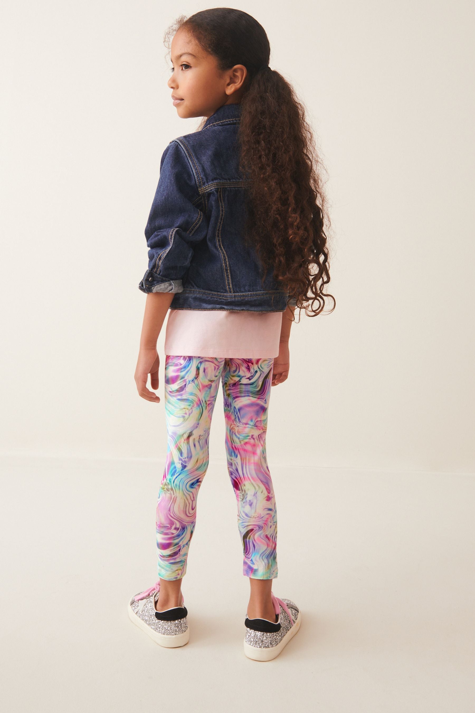 Pink/Blue/Purple Printed Leggings (3-16yrs)