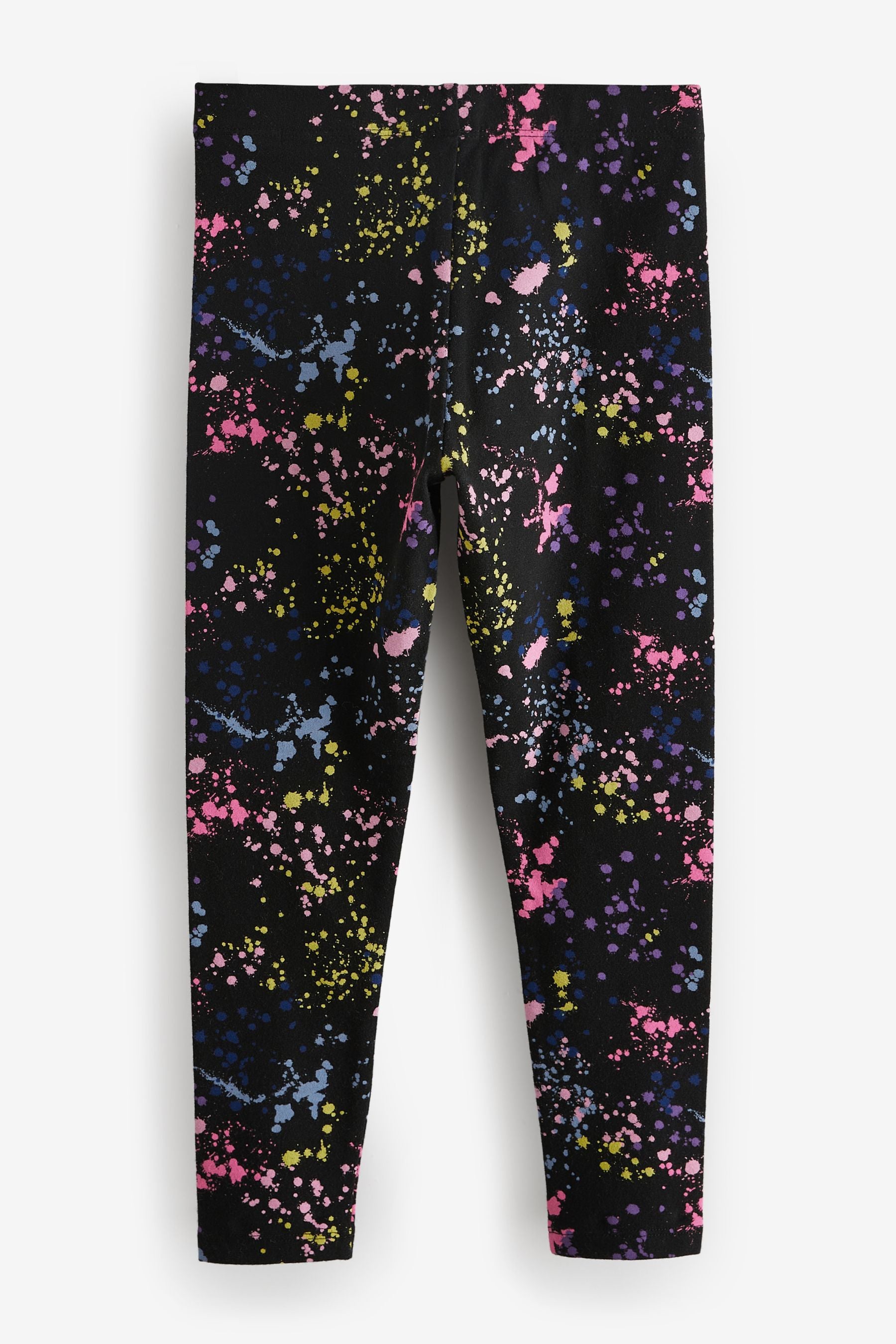 Black/Pink/Blue Splat Printed Leggings (3-16yrs)