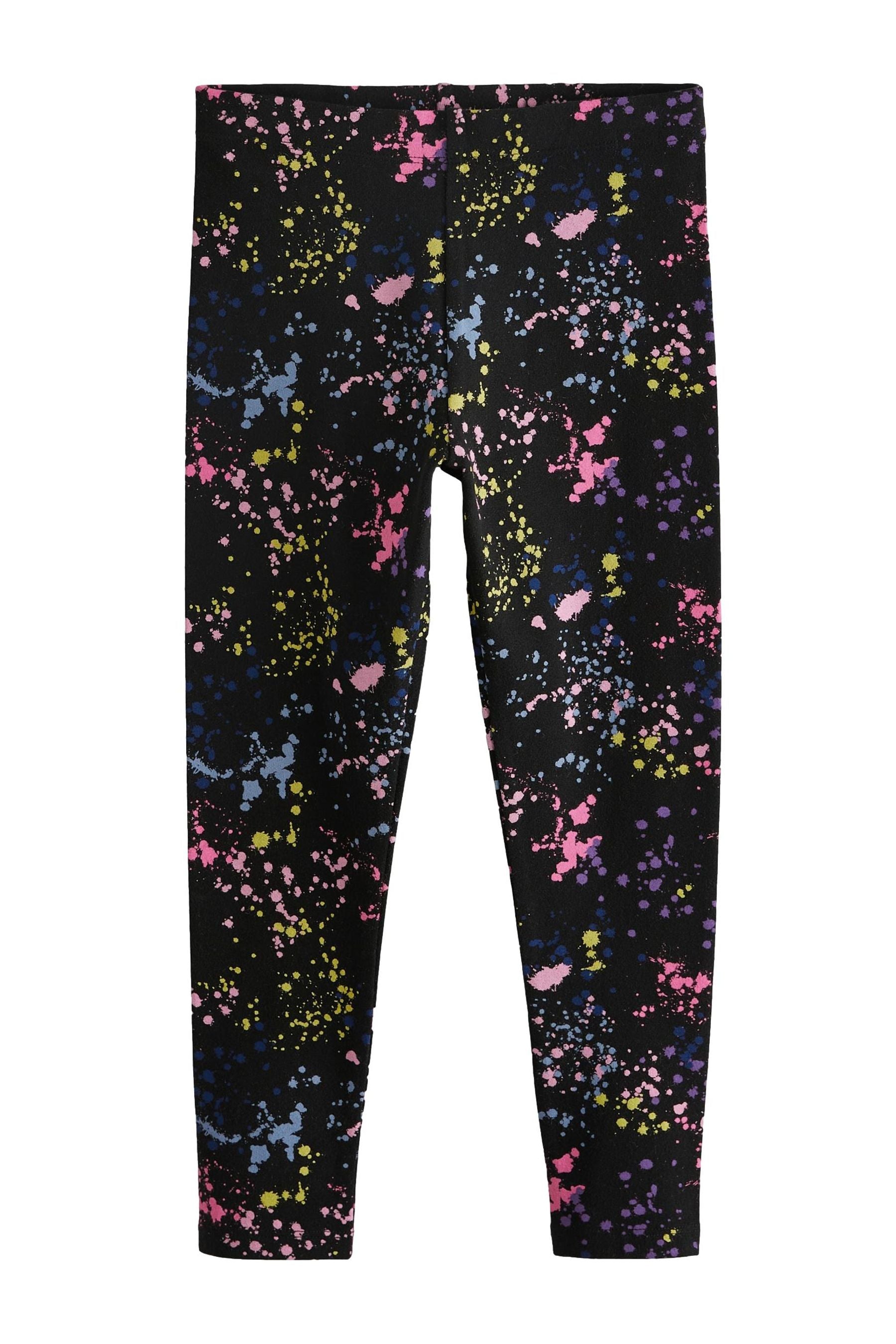 Black/Pink/Blue Splat Printed Leggings (3-16yrs)