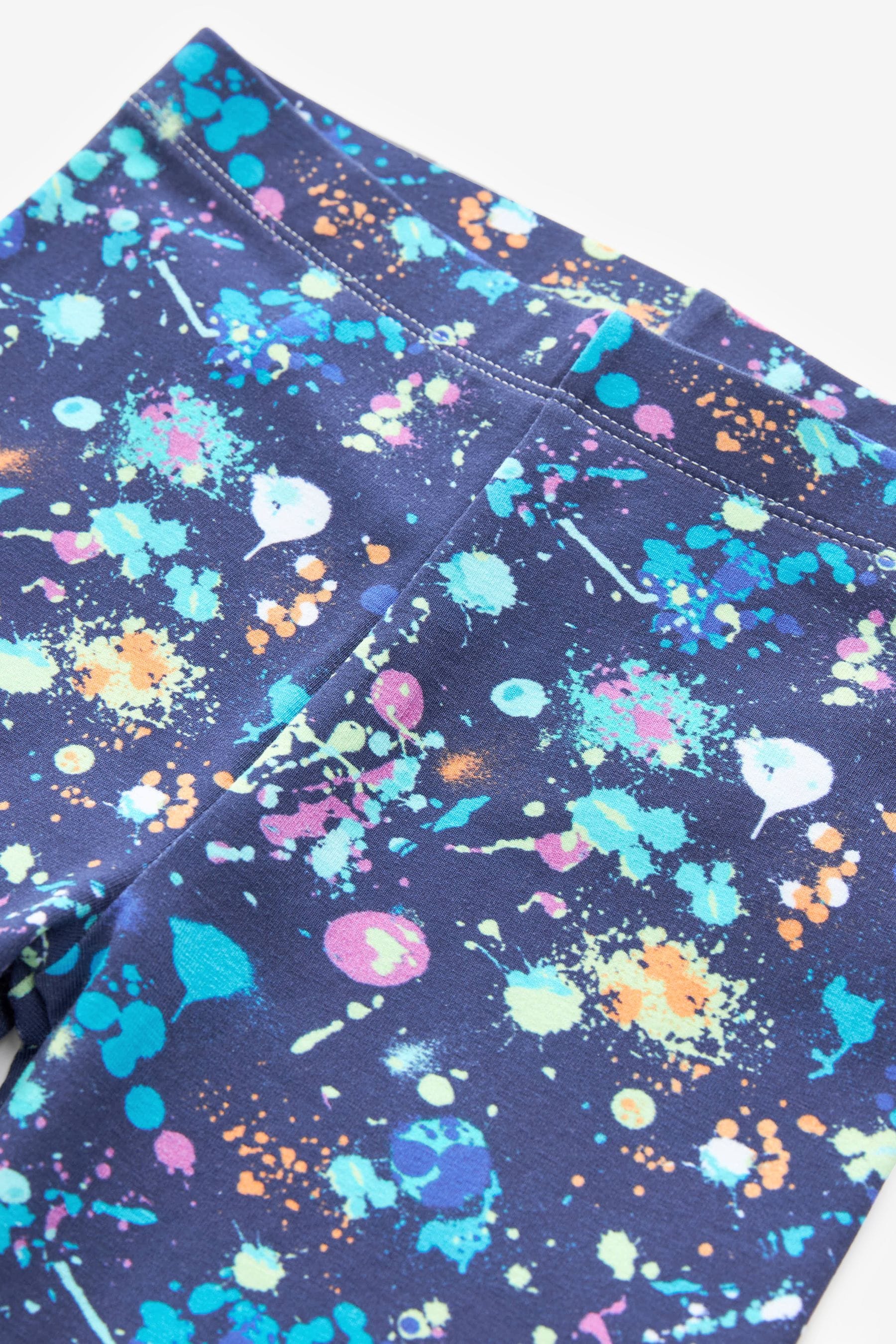 Navy Blue Splat Printed Leggings (3-16yrs)