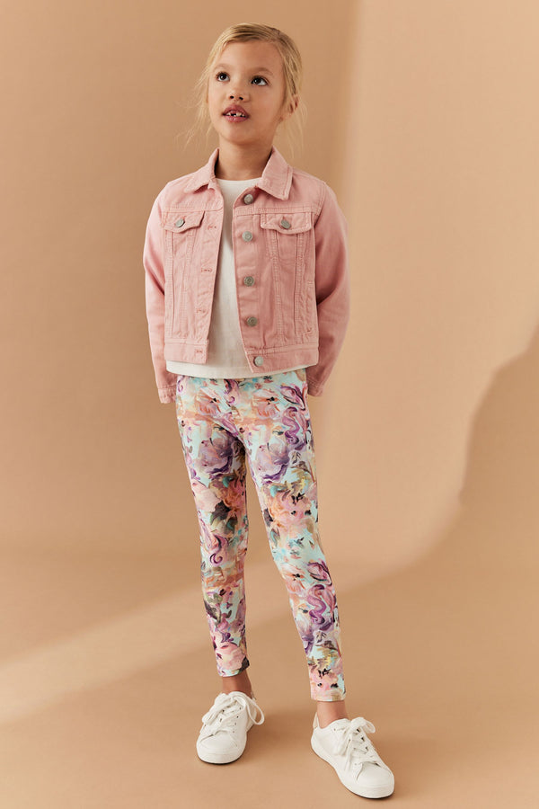 Floral Unicorn Printed Leggings (3-16yrs)